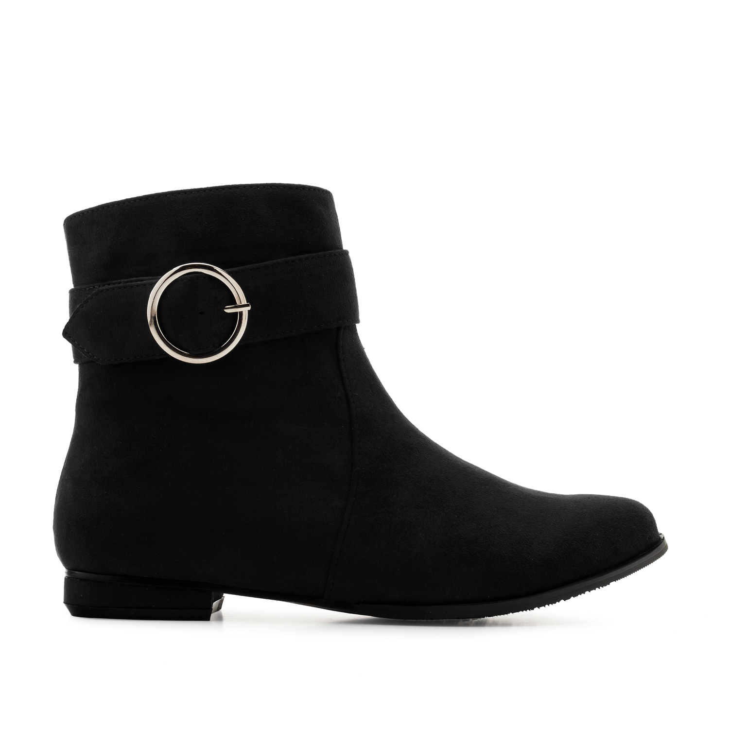 black suede booties flat