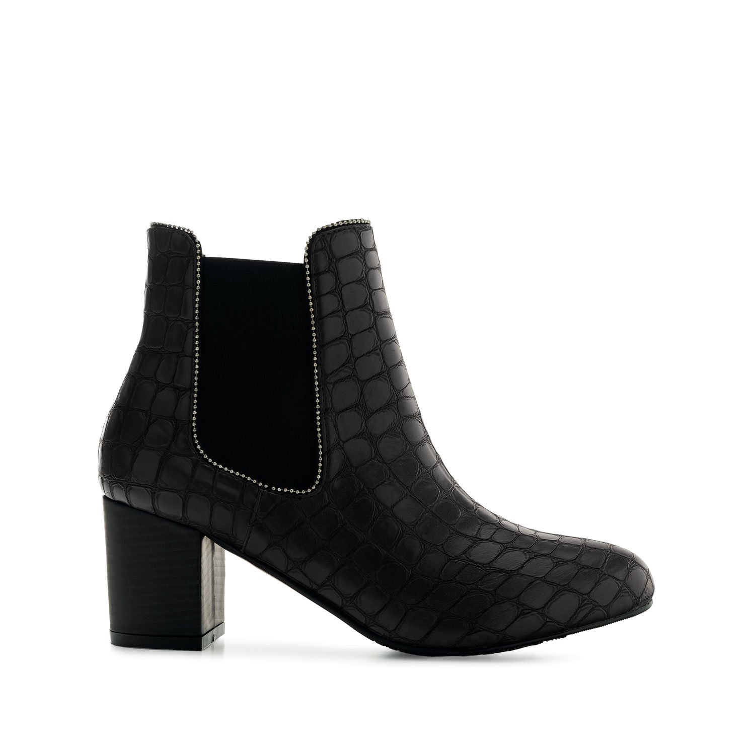 black croc chelsea boots