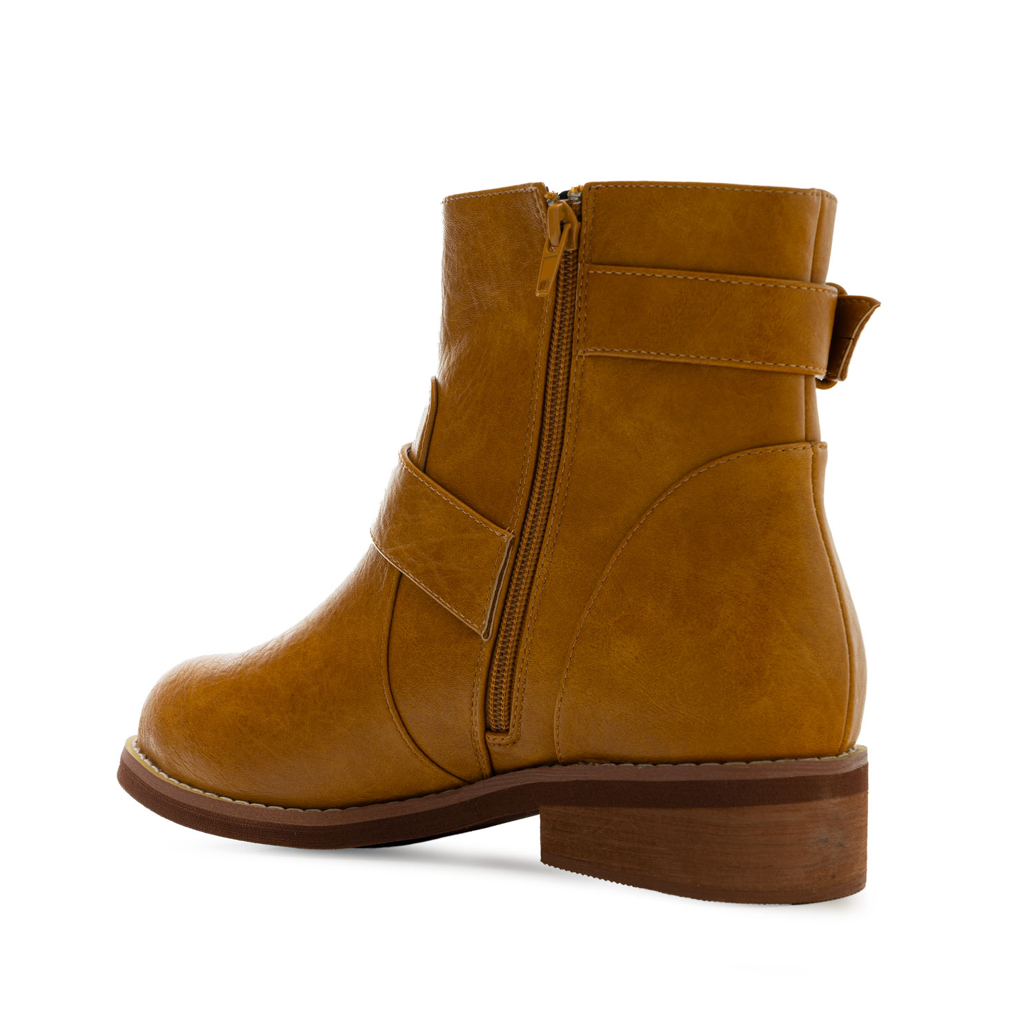 Biker Boots in Camel faux Leather 