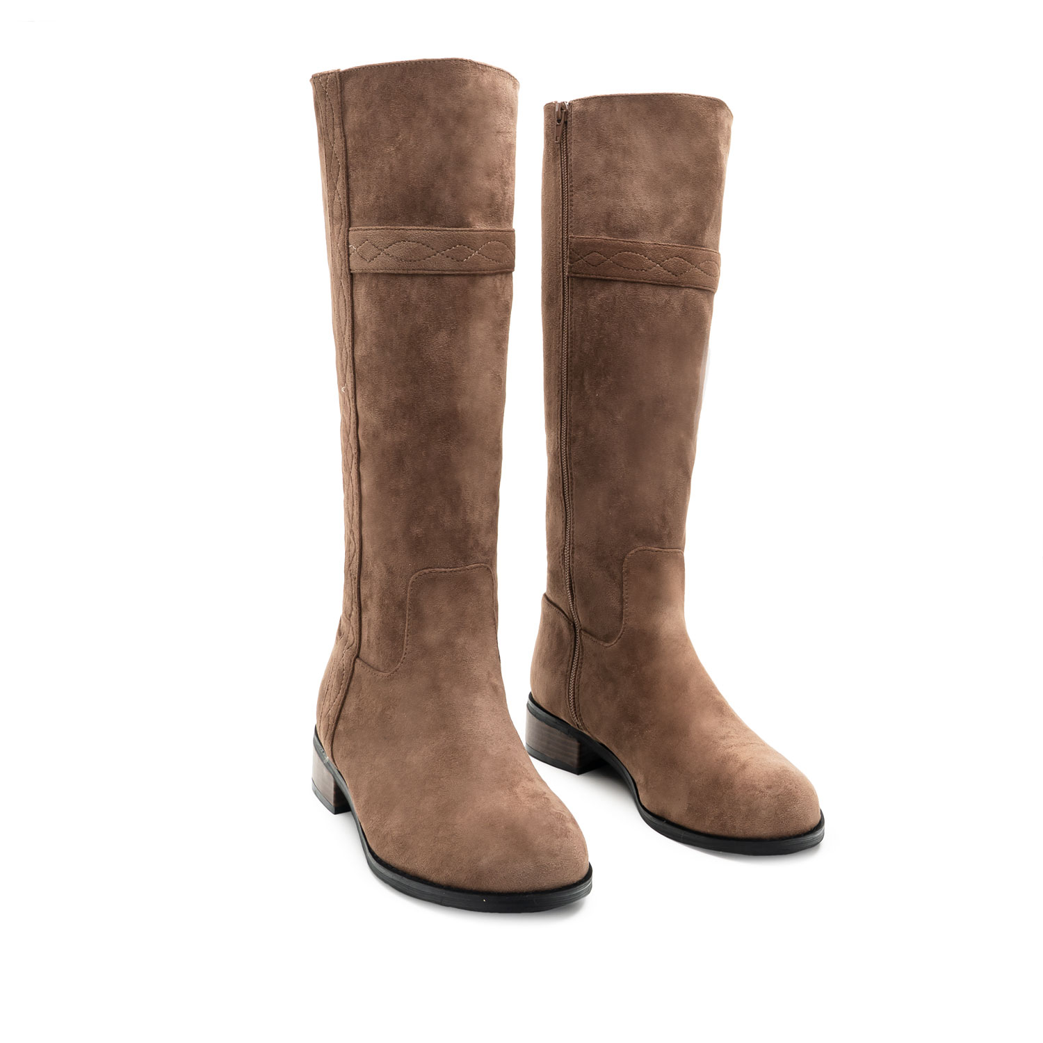 Riding Boots in Taupe Suedette 