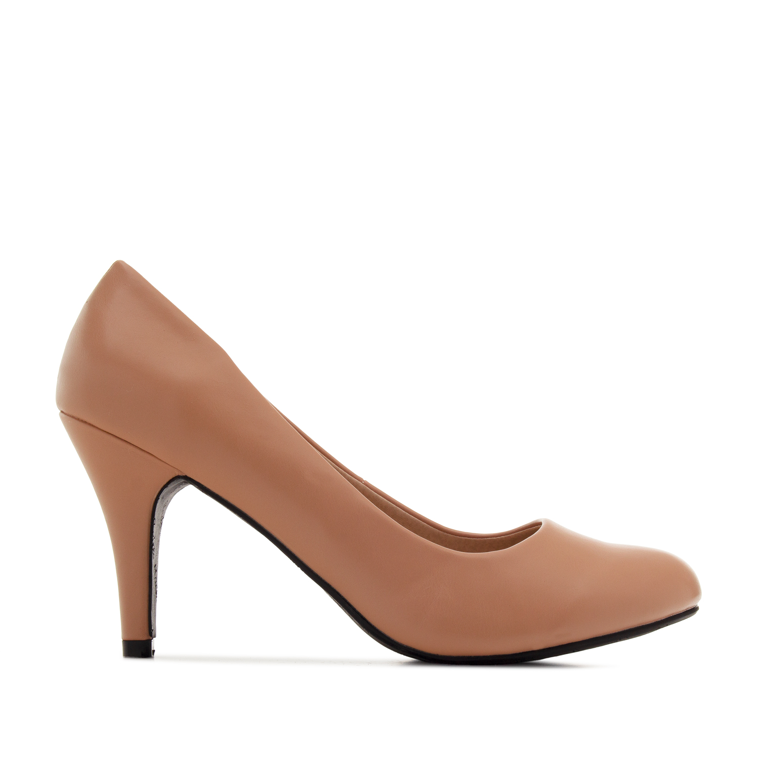 Retro Pumps in Nude faux Soft-Leather 