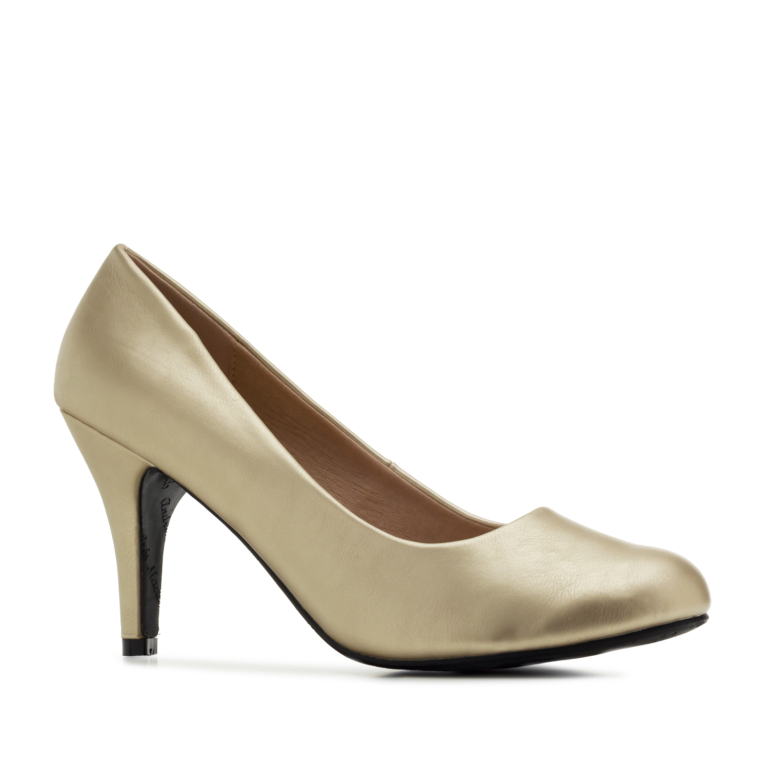 Retro Pumps in Gold faux Soft-Leather 