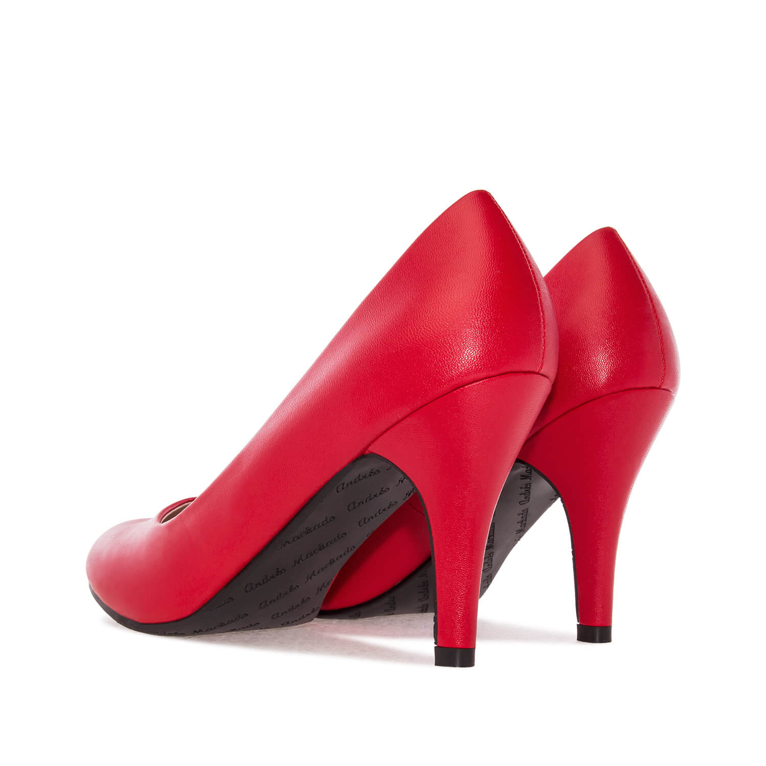 Retro High Heel Pumps in Red faux Leather 