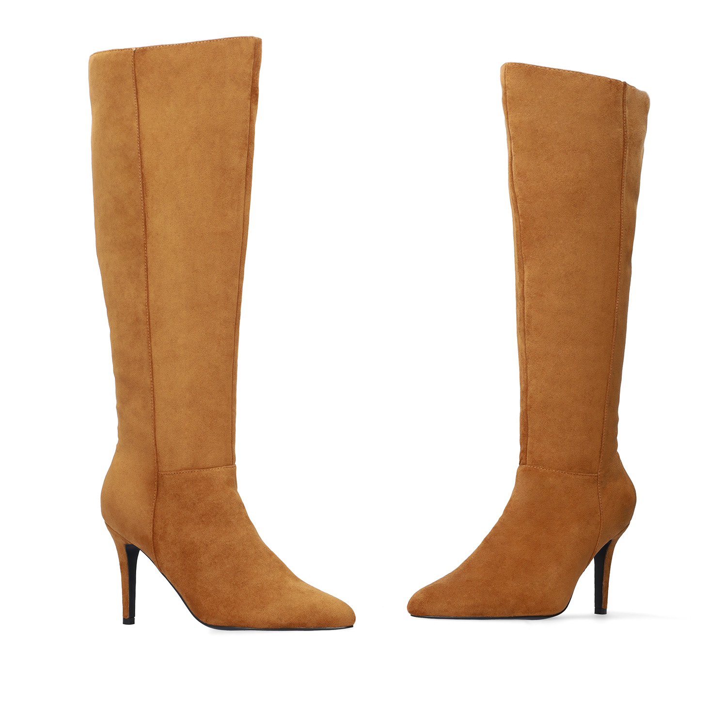High-Calf boots in brown faux suede 