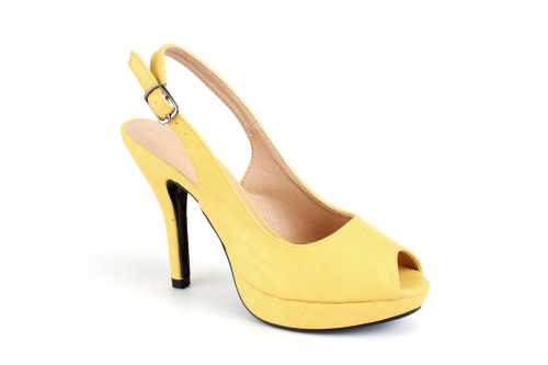 Sandalias en Soft Amarillo y tacon Alto fino. | - SeÃ±ora, Tallas ...