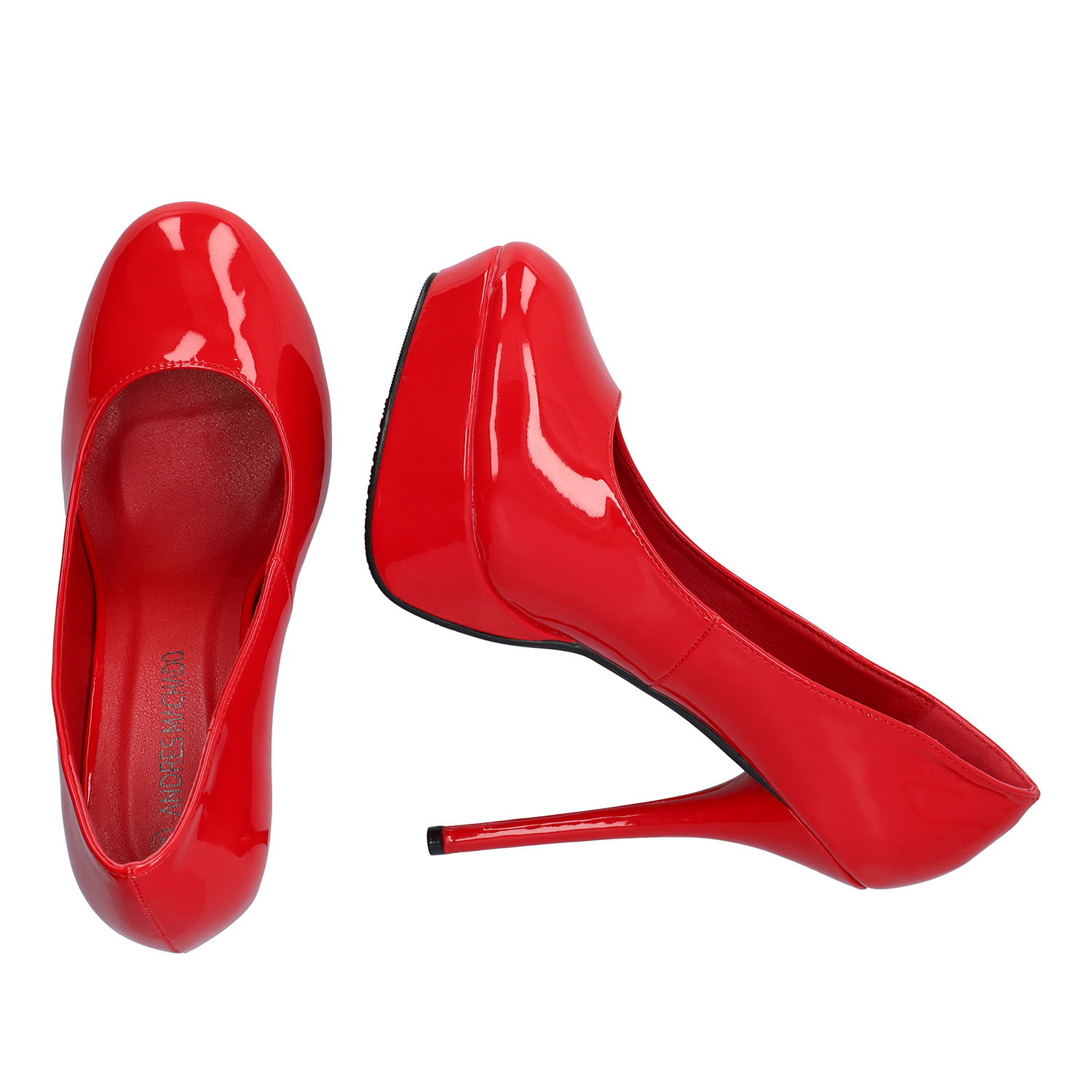 Red Patent Platform Pumps with Stiletto Heel 