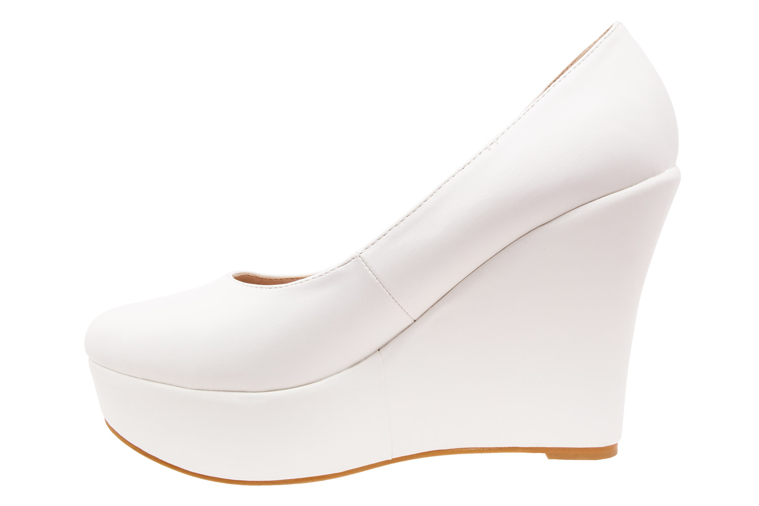 chaussure a talon compensé blanche