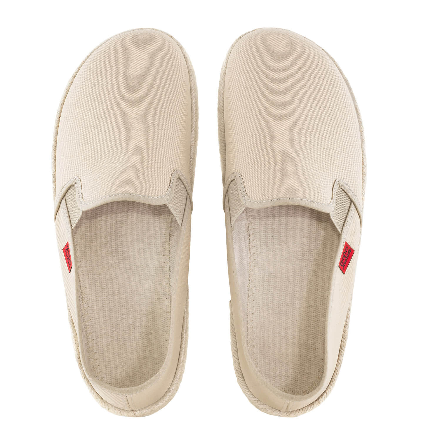Mythical Beige Canvas Slip-on Shoes with Rubber and Jute Sole 