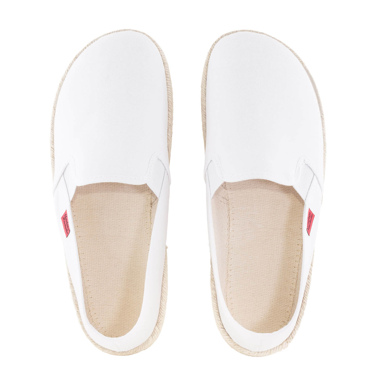 Mythical White Canvas Slip-On Shoes with Rubber and Jute Sole 