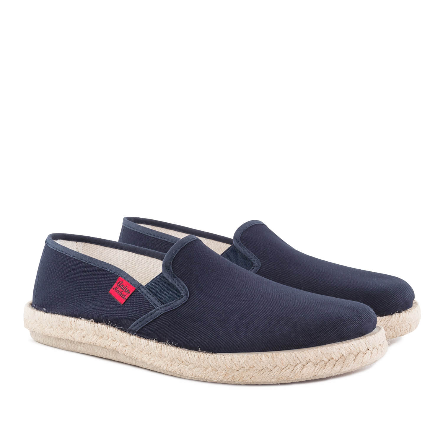 Mythical Navy Blue Canvas Slip-On Shoes with Jute and Rubber Sole 