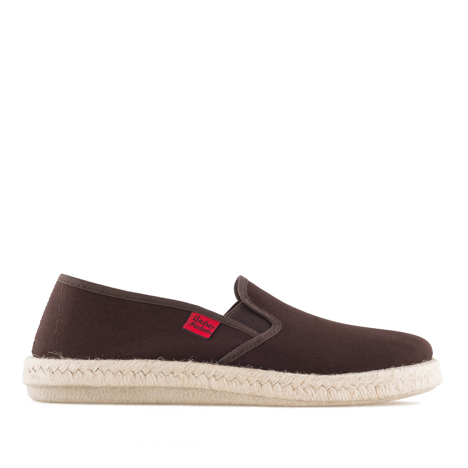 Mythical Brown Canvas Slip-On Shoes with Rubber and Jute Sole 