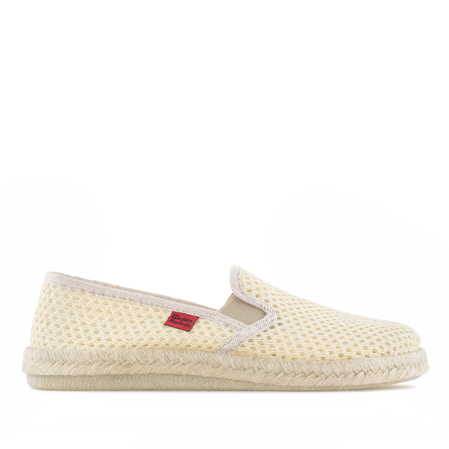Mythical Beige Mesh Slip-On Shoes with Rubber and Jute Sole 