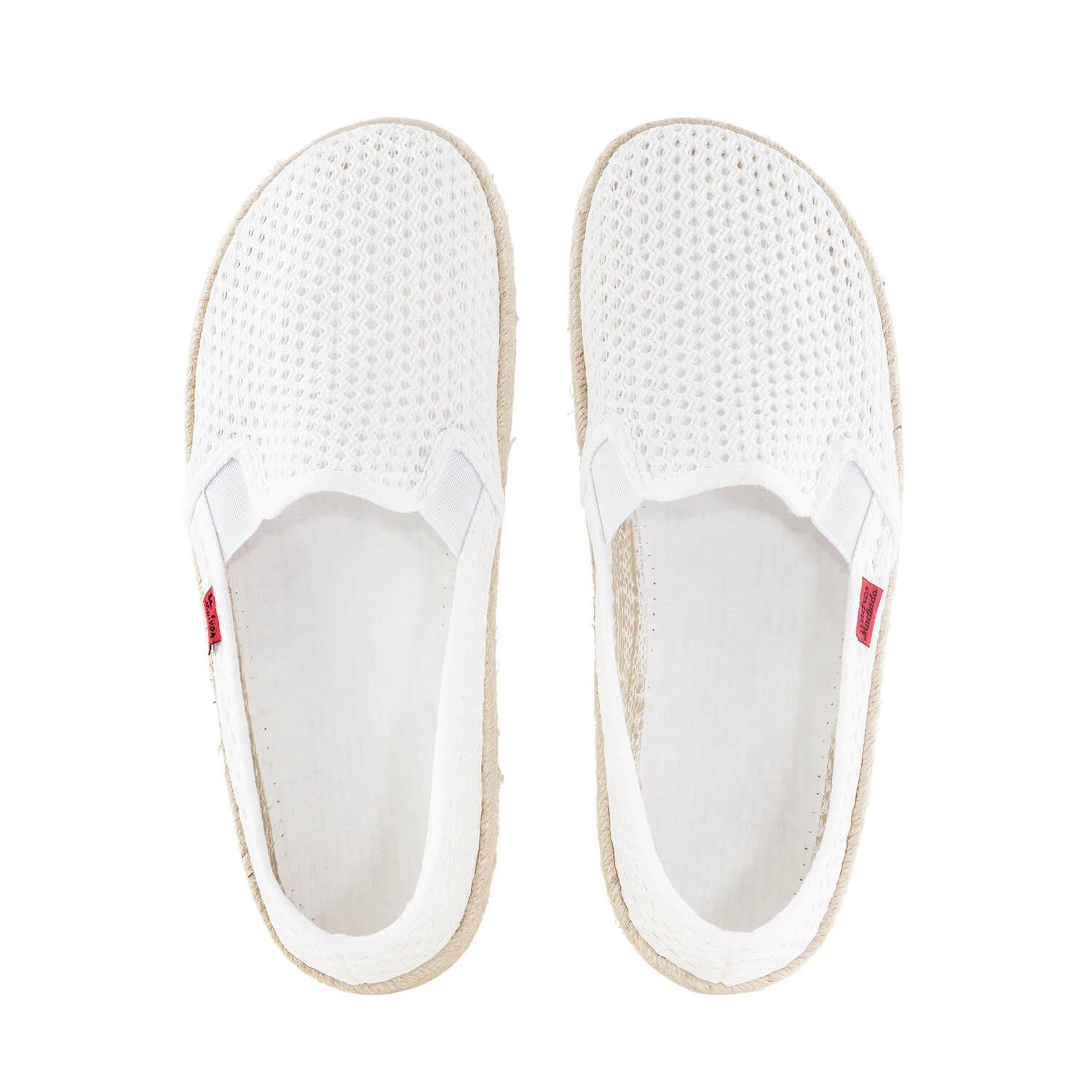 Mythical White Mesh Slip-On Shoes with Rubber and Jute Sole 