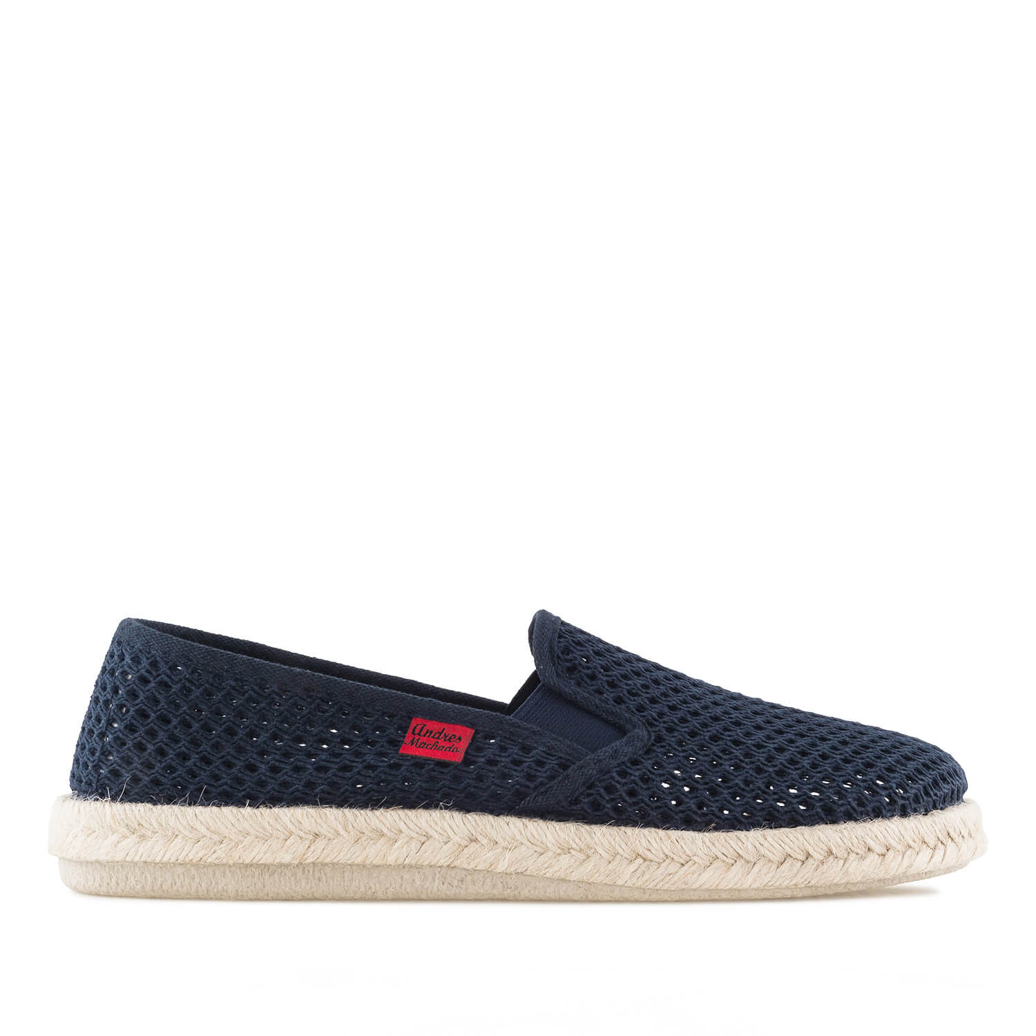 Mythical Navy Blue Mesh Slip-On Shoes with Jute and Rubber Sole 