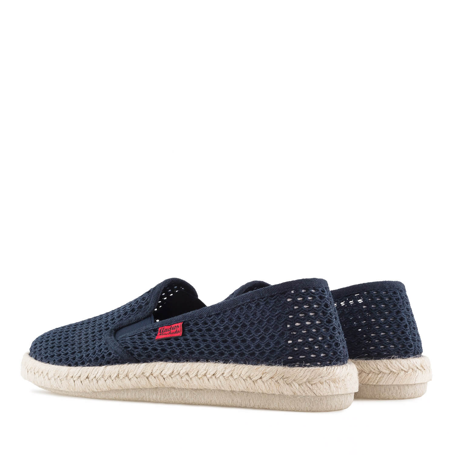 Mythical Navy Blue Mesh Slip-On Shoes with Jute and Rubber Sole 