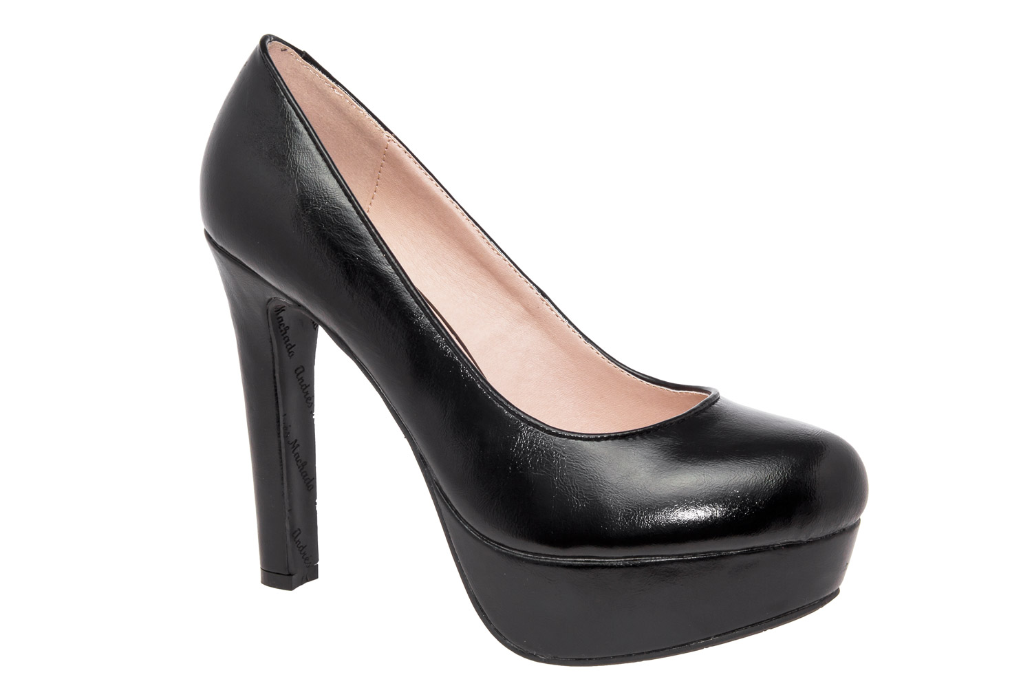 Black faux Soft-Leather High Heel Platform Pumps - Women, Large Sizes ...