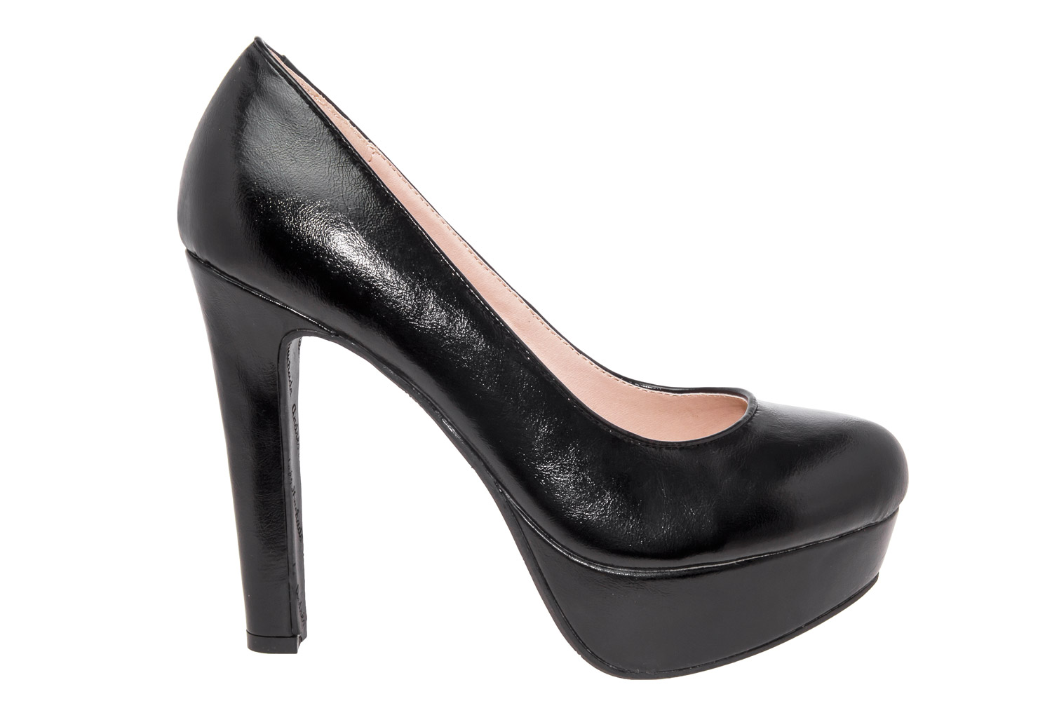 Black faux Soft-Leather High Heel Platform Pumps - Women, Large Sizes ...