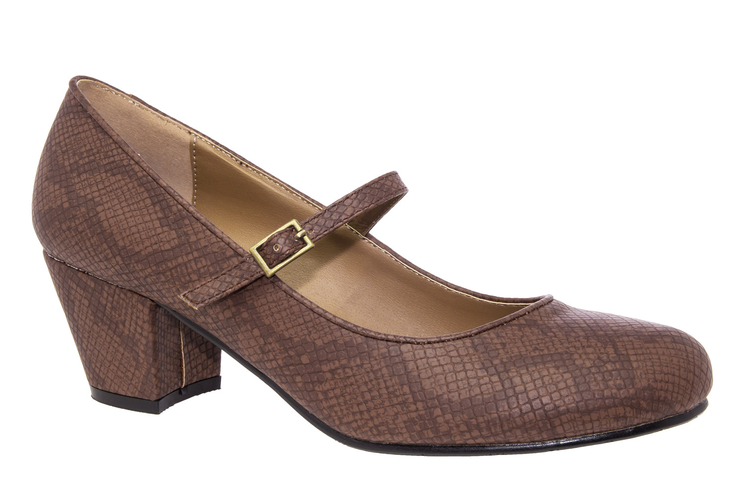 Brown Snake Print Mary Jane Pumps - Women, Large Sizes, Women, Heeled ...