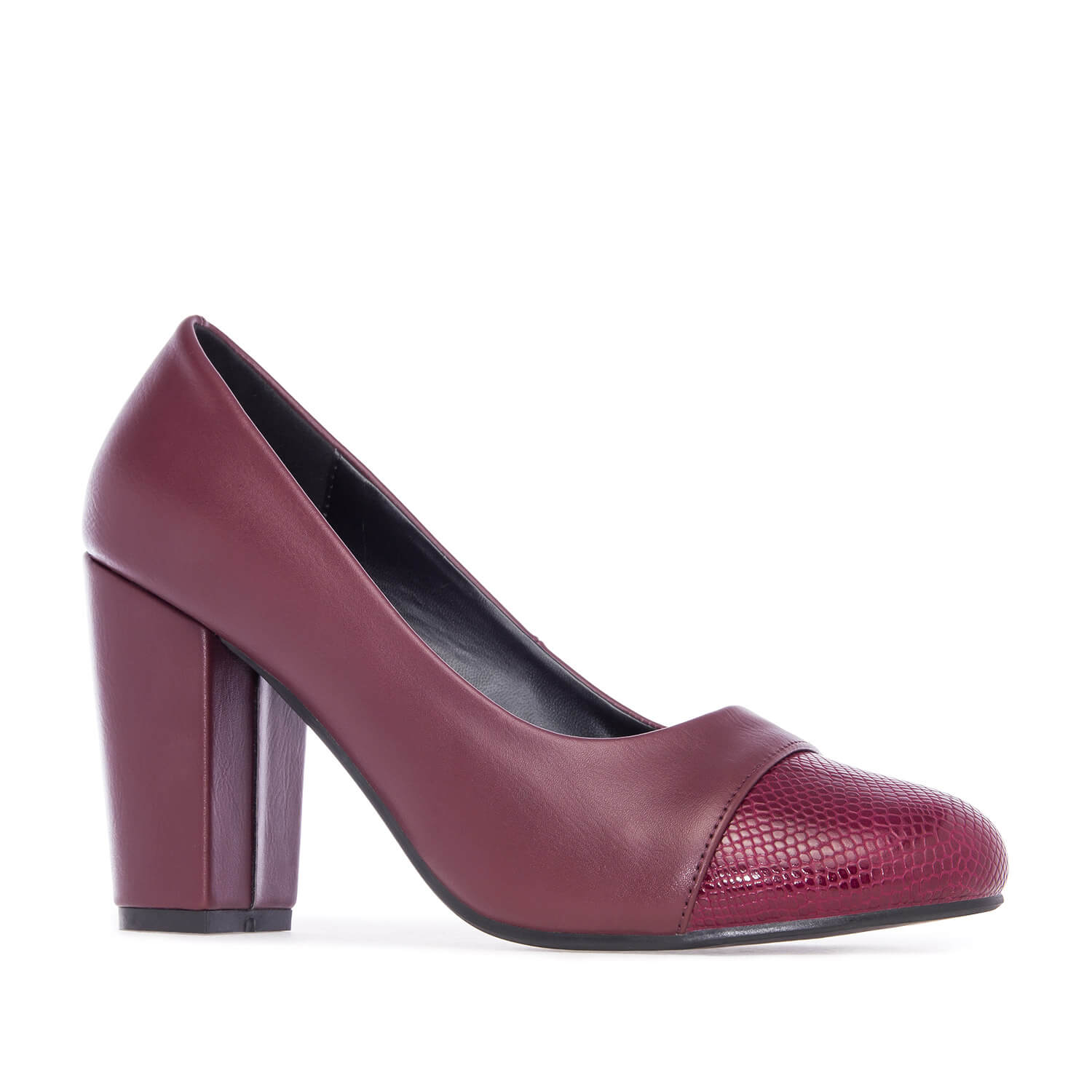 Burgundy faux Leather Pumps - Women, Large Sizes, Women, Heeled Shoes ...