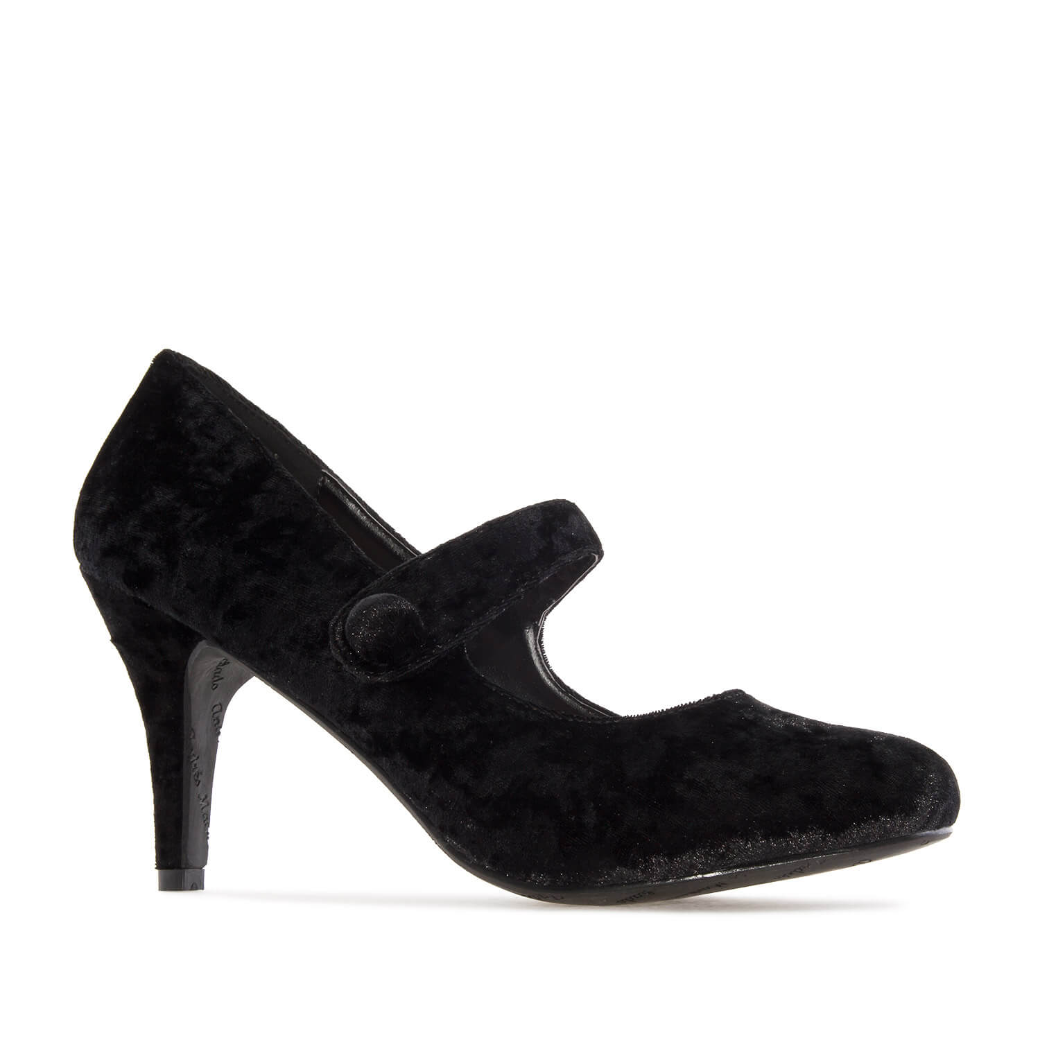 Damenschuh Mary Jane aus Samt Schwarz NEUE, Neue Damen Mary Jane Pumps in Samt Schwarz Damen, Übergrössen, Damen