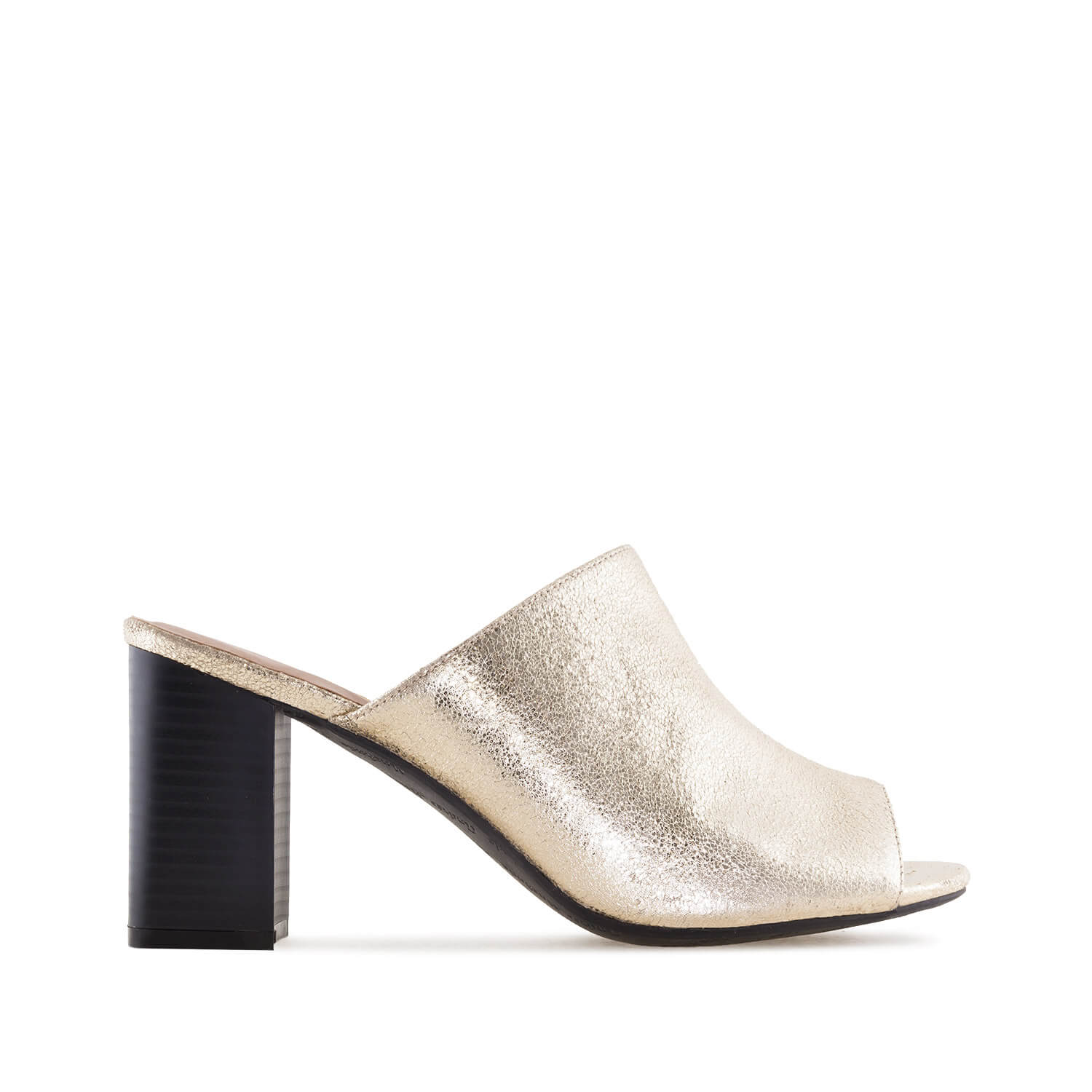 metallic gold mules