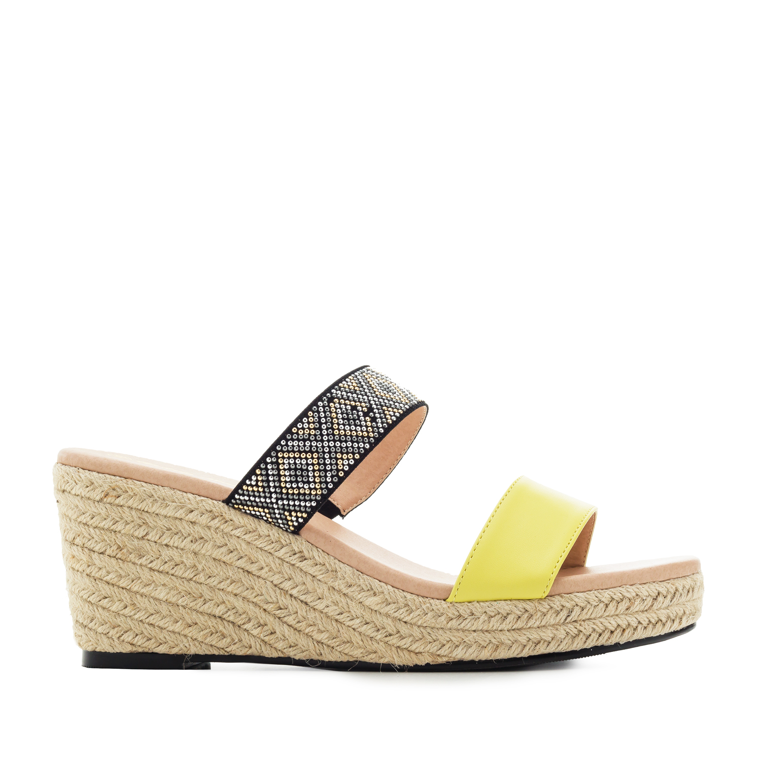 Semelle Et Jute Compensées Jaune Soft Sandales En n0wvN8m