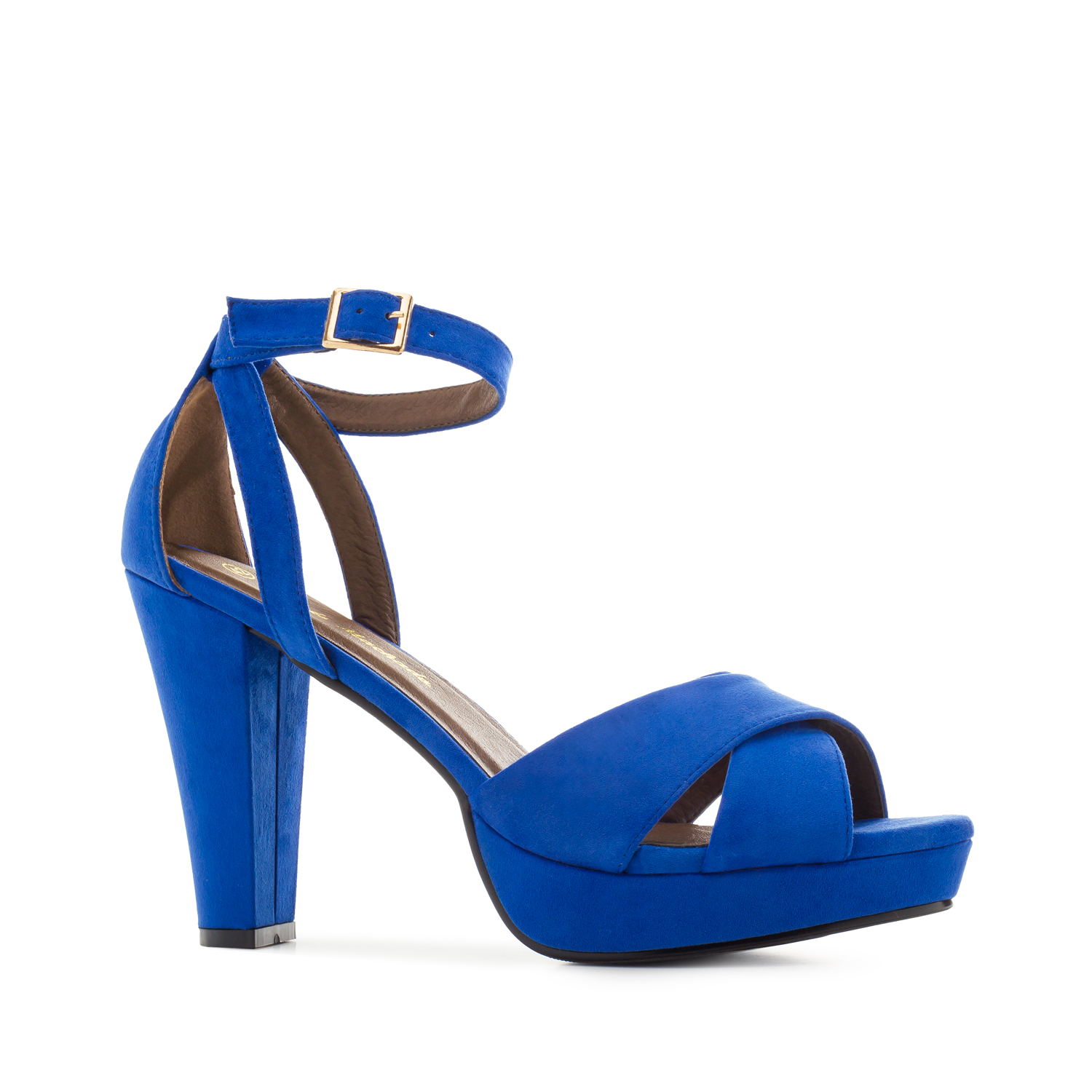 blue suede platform sandals