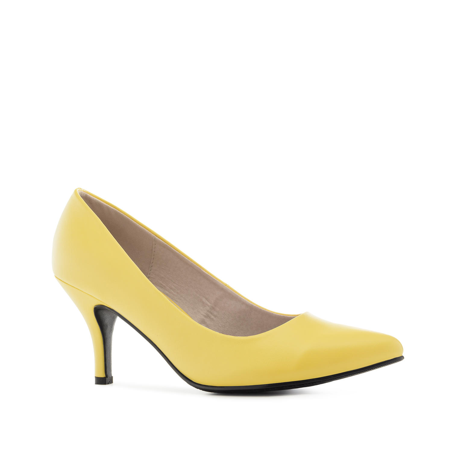 yellow mid heel shoes