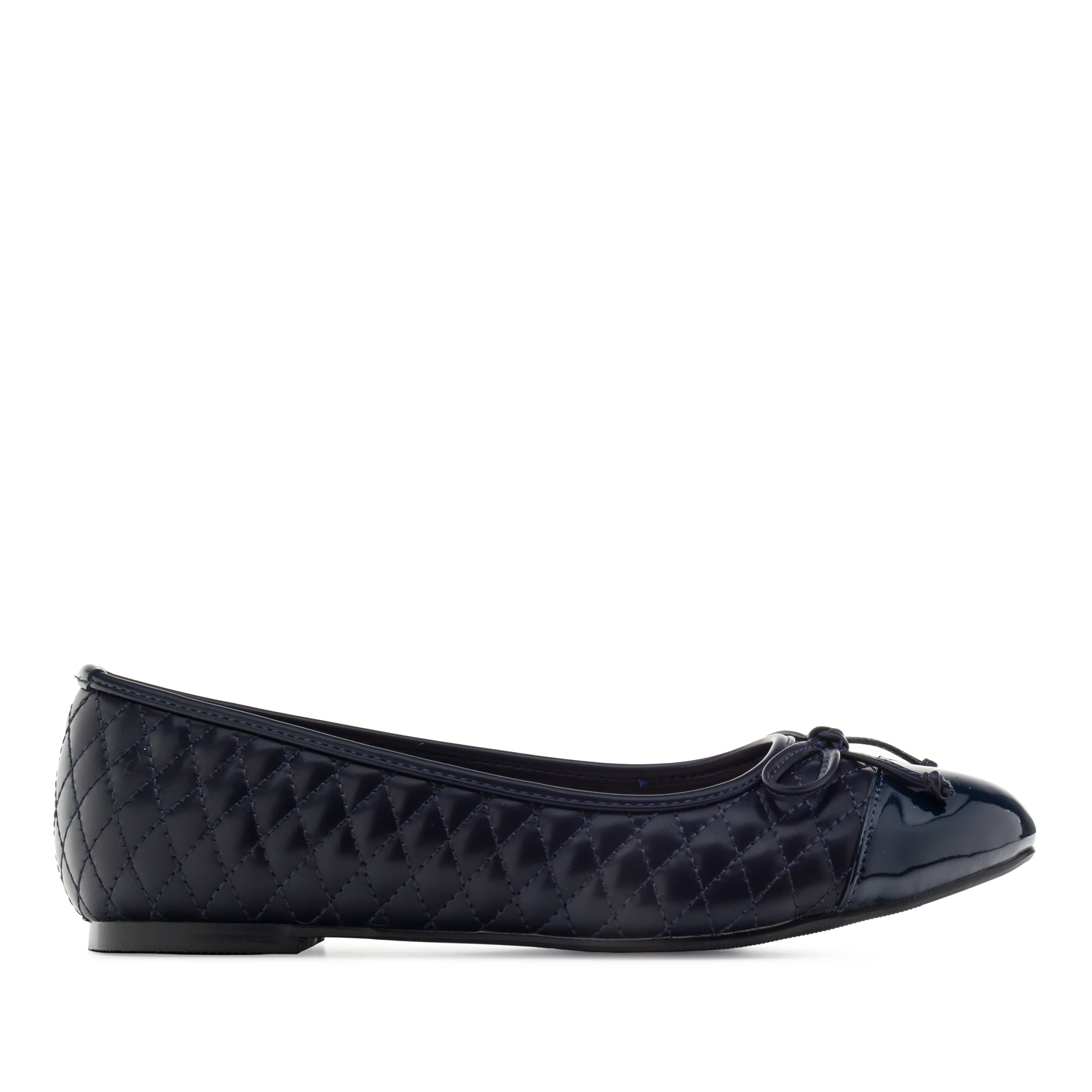 navy flats leather