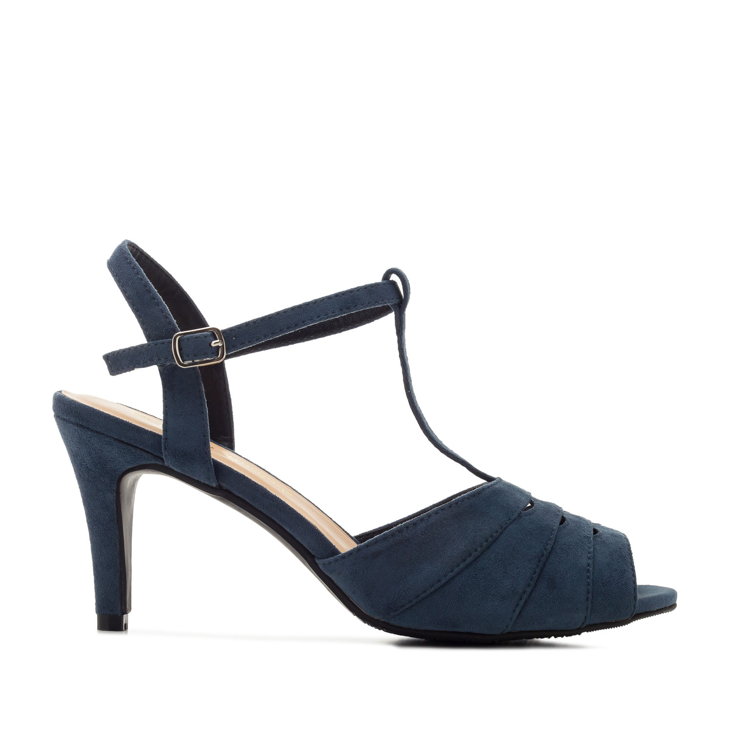 T-Bar Sandals in Blue Suede 