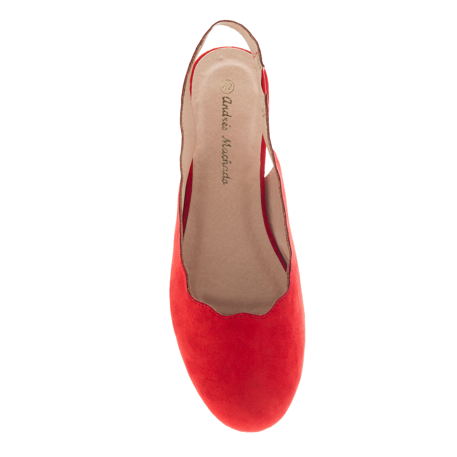 Wavy Slingback Flats in Red Suede 