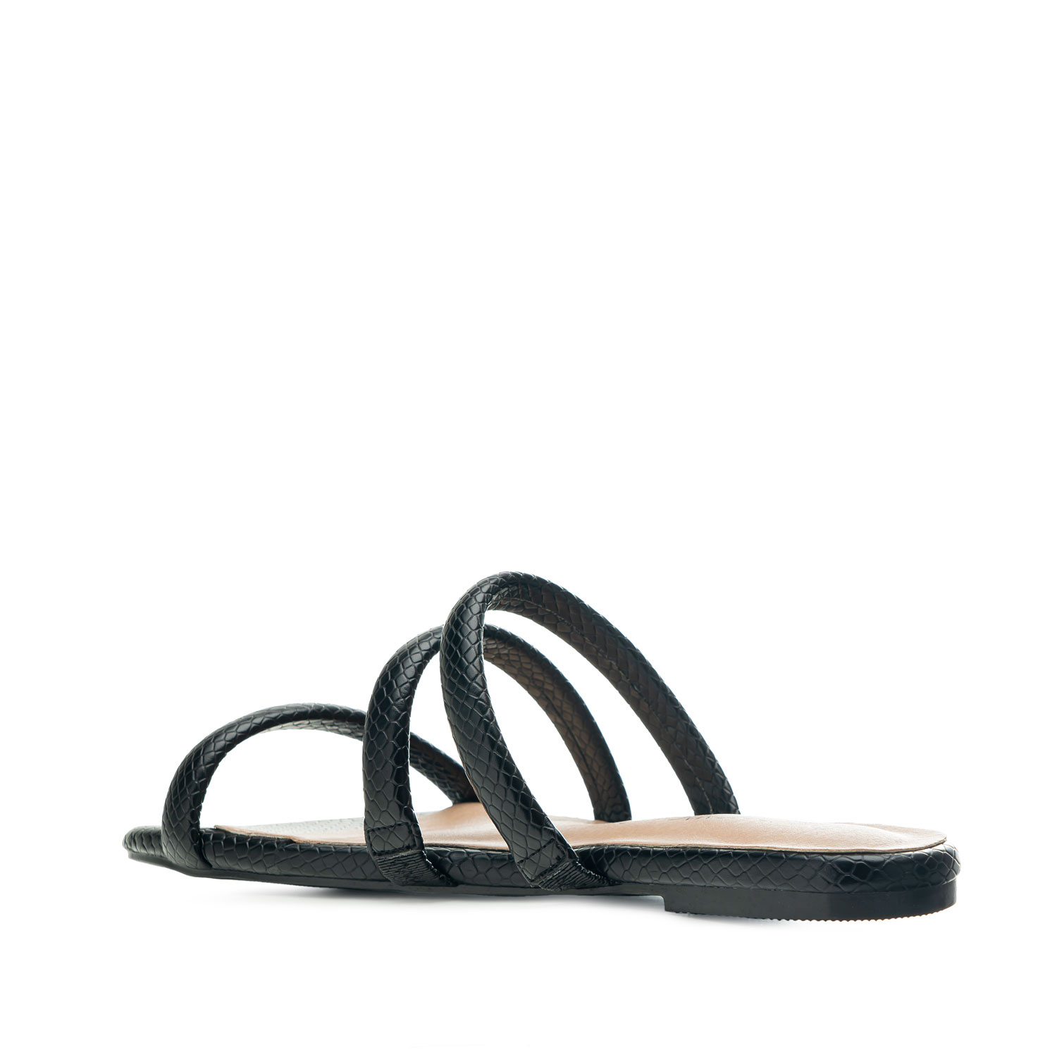 Black Nadine Patent Triple-Strap Platform Sandals - CHARLES & KEITH US