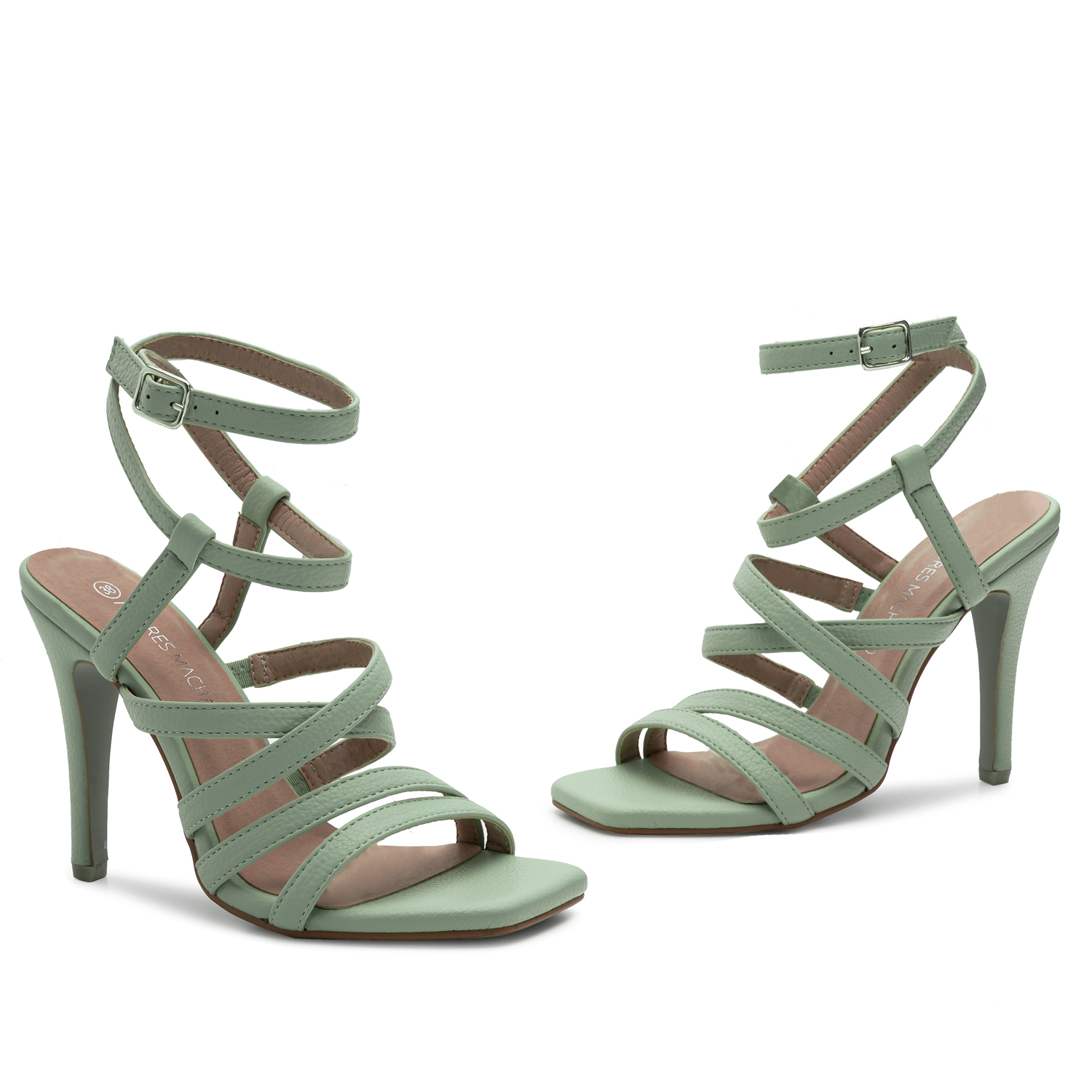 Mint Faux Leather Strappy Sandals 