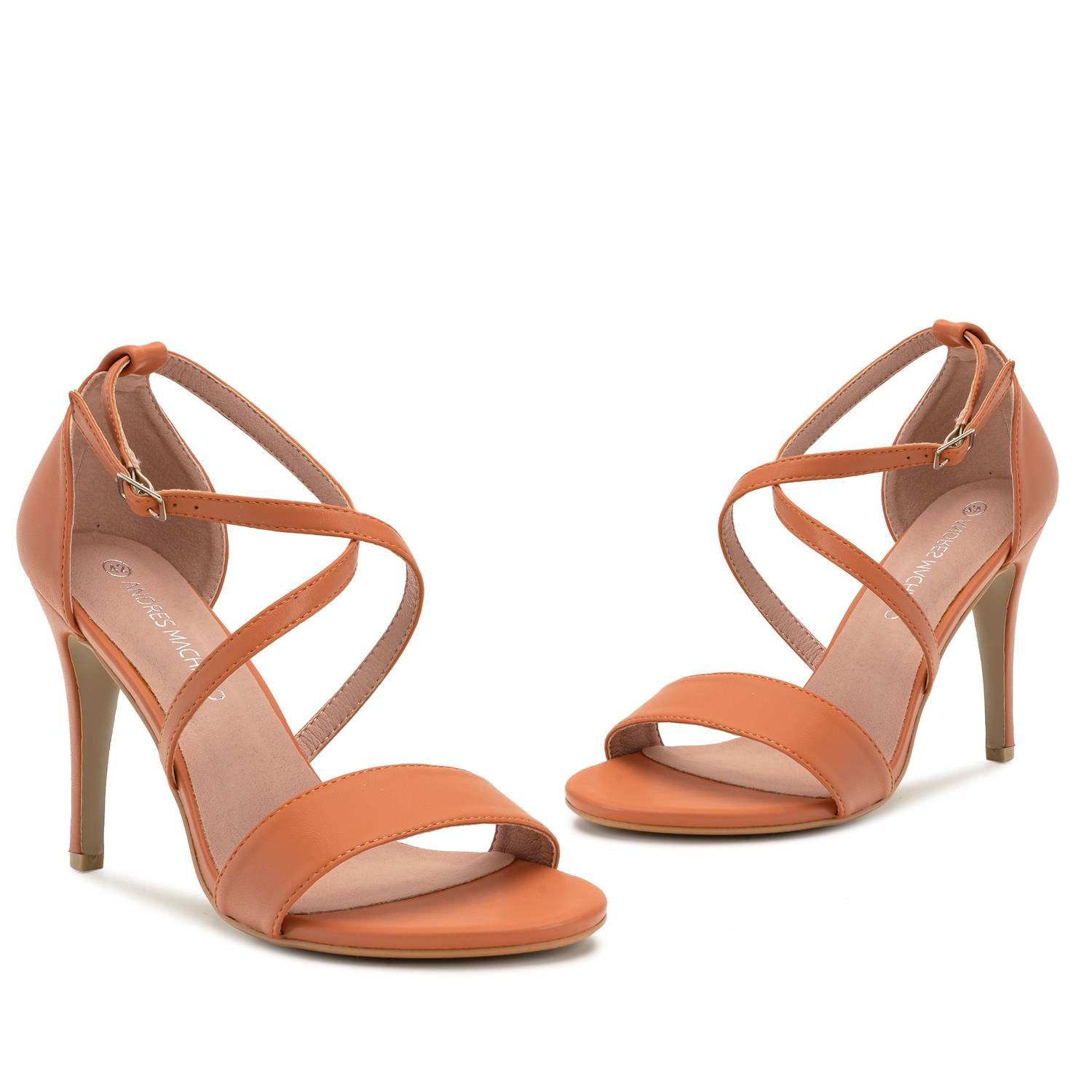 Coral Faux Leather Heeled Sandal 