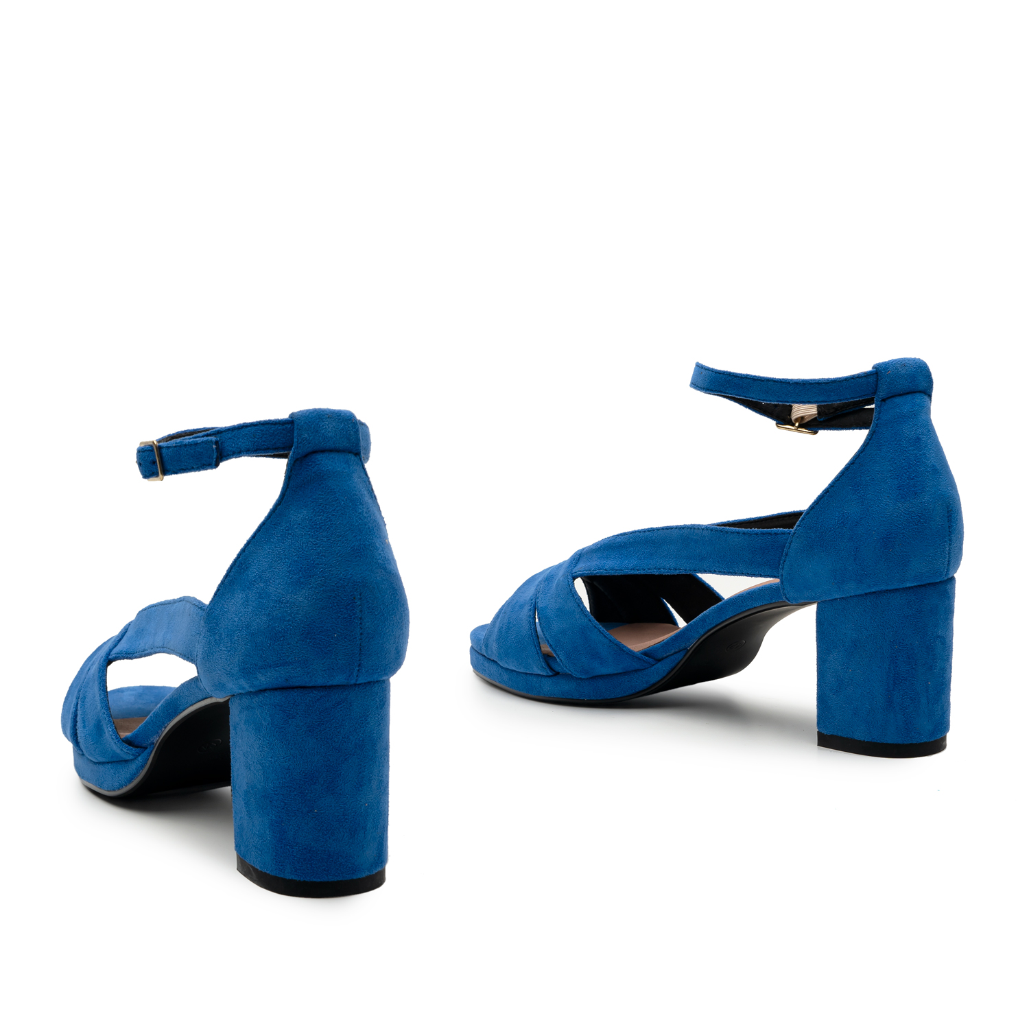 Sandale à talons en suédine bleu 
