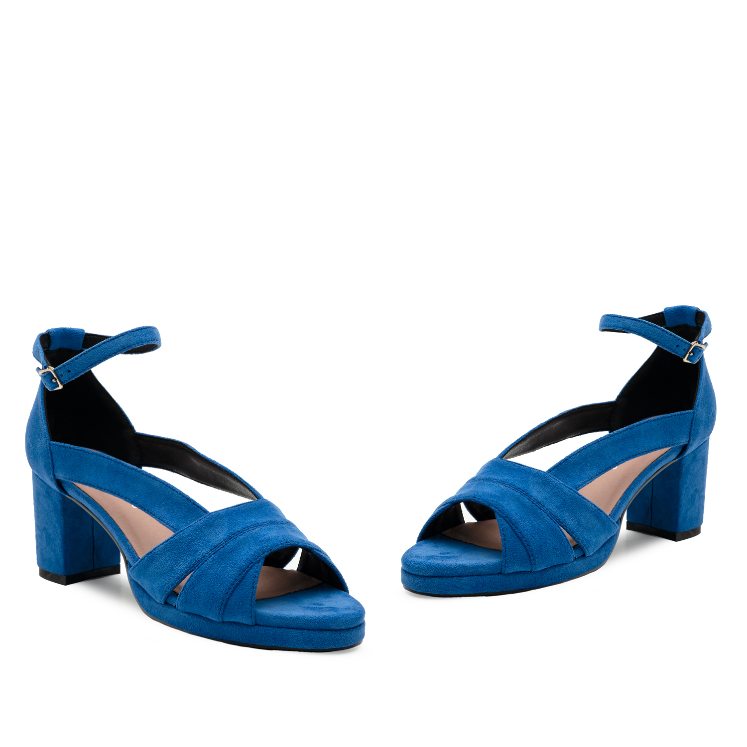 Blue Faux Suede Sandals 