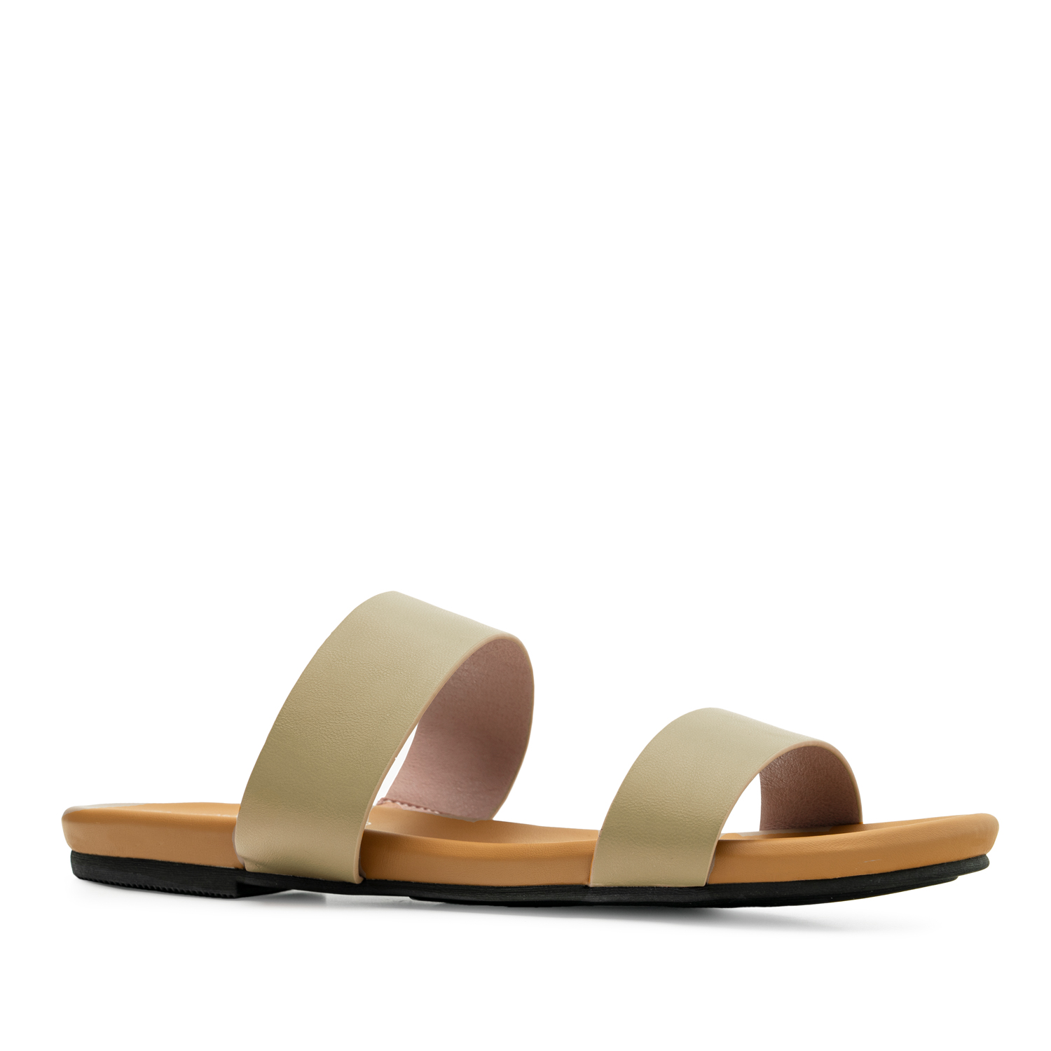 Sandale plate en soft crème 