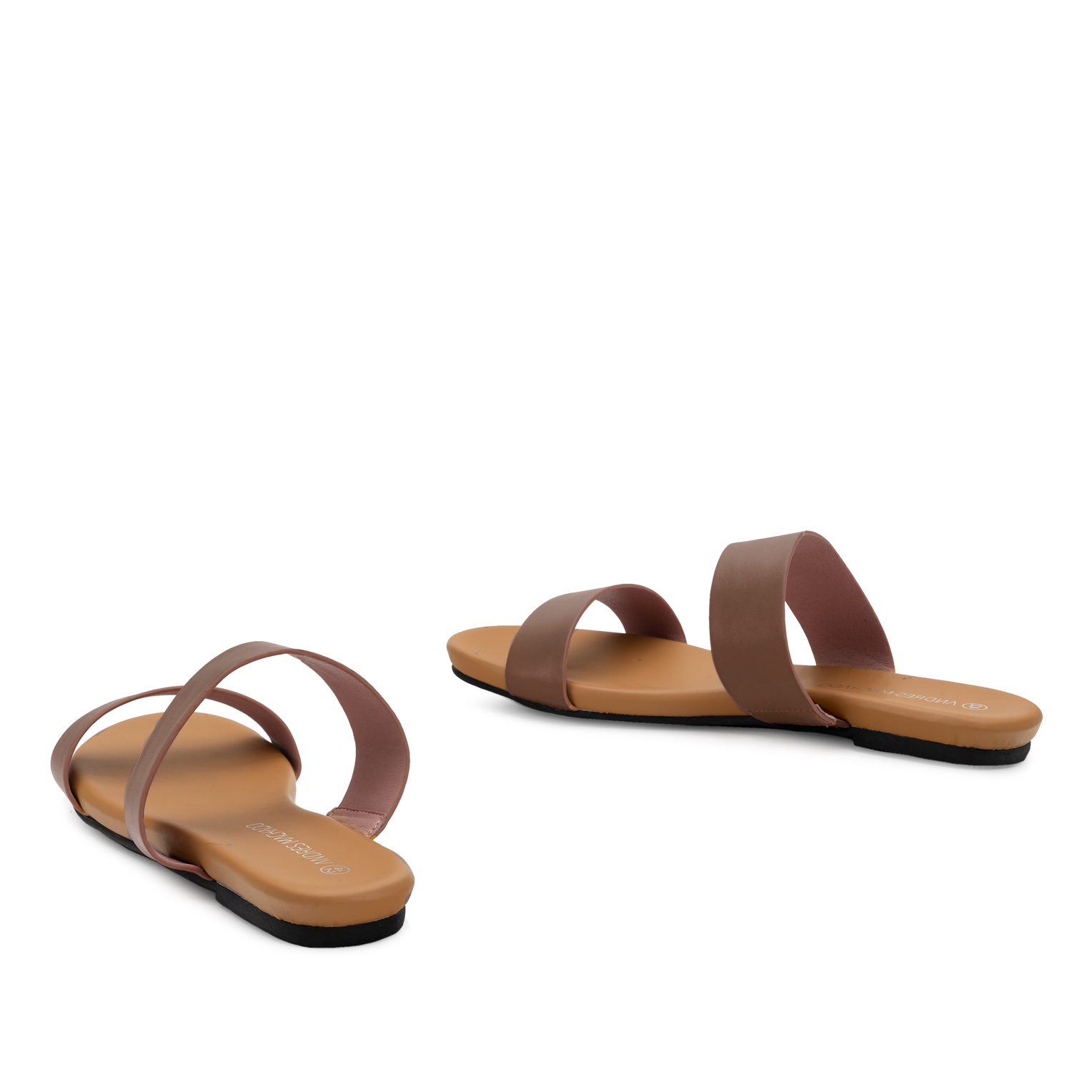 Sandale plate en soft marron 