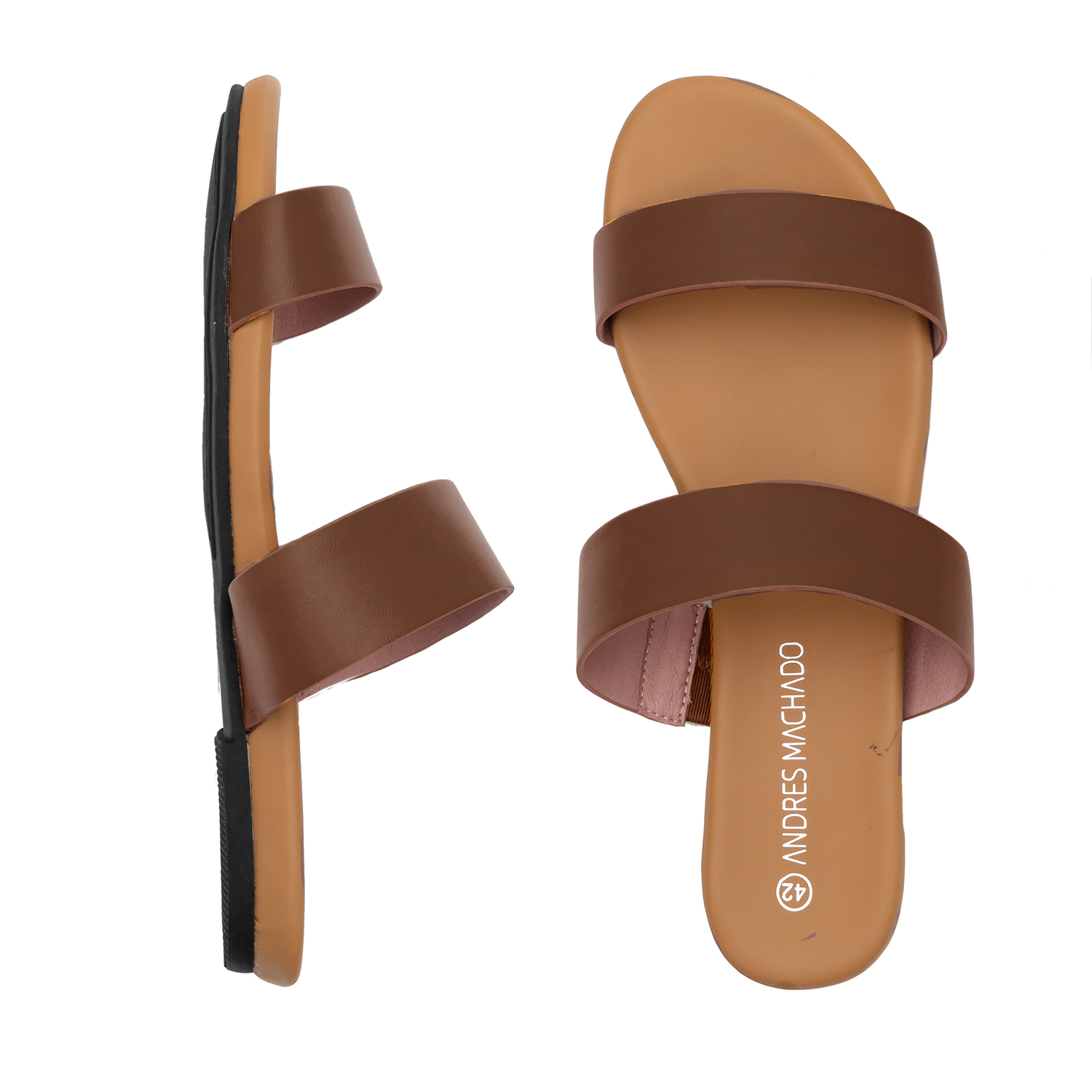 Sandale plate en soft marron 