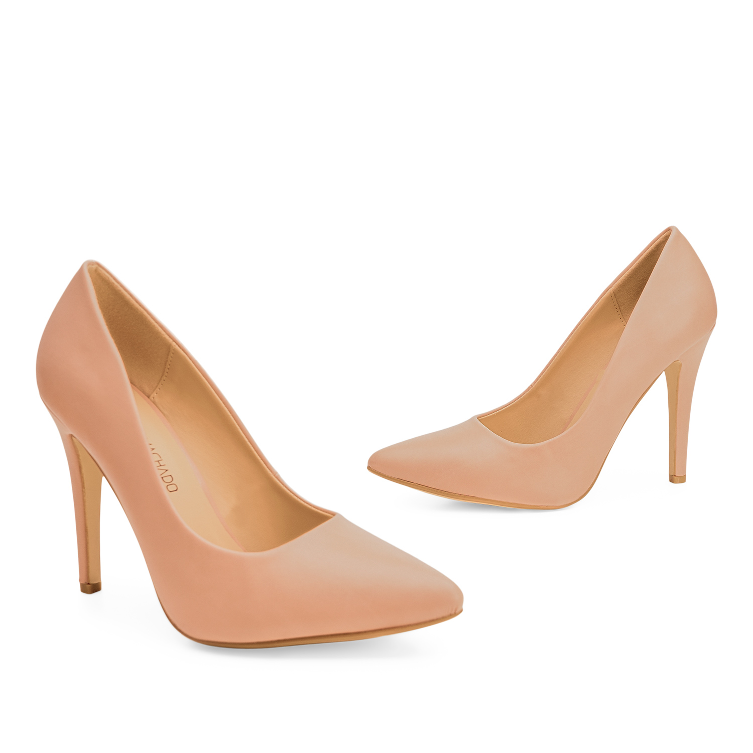 Heeled shoes in nude faux leather 
