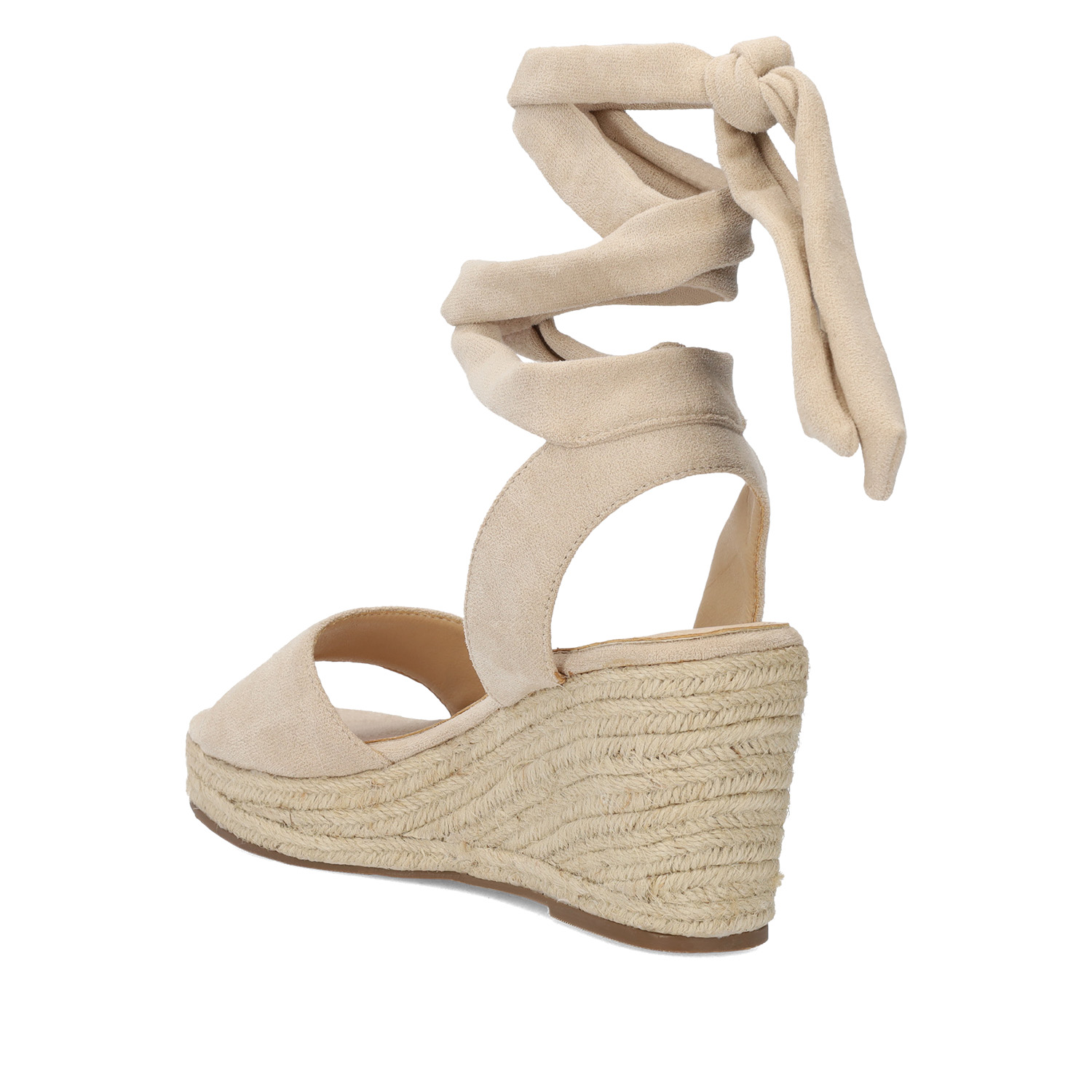 Off-white suede espadrilles with jute wedge 