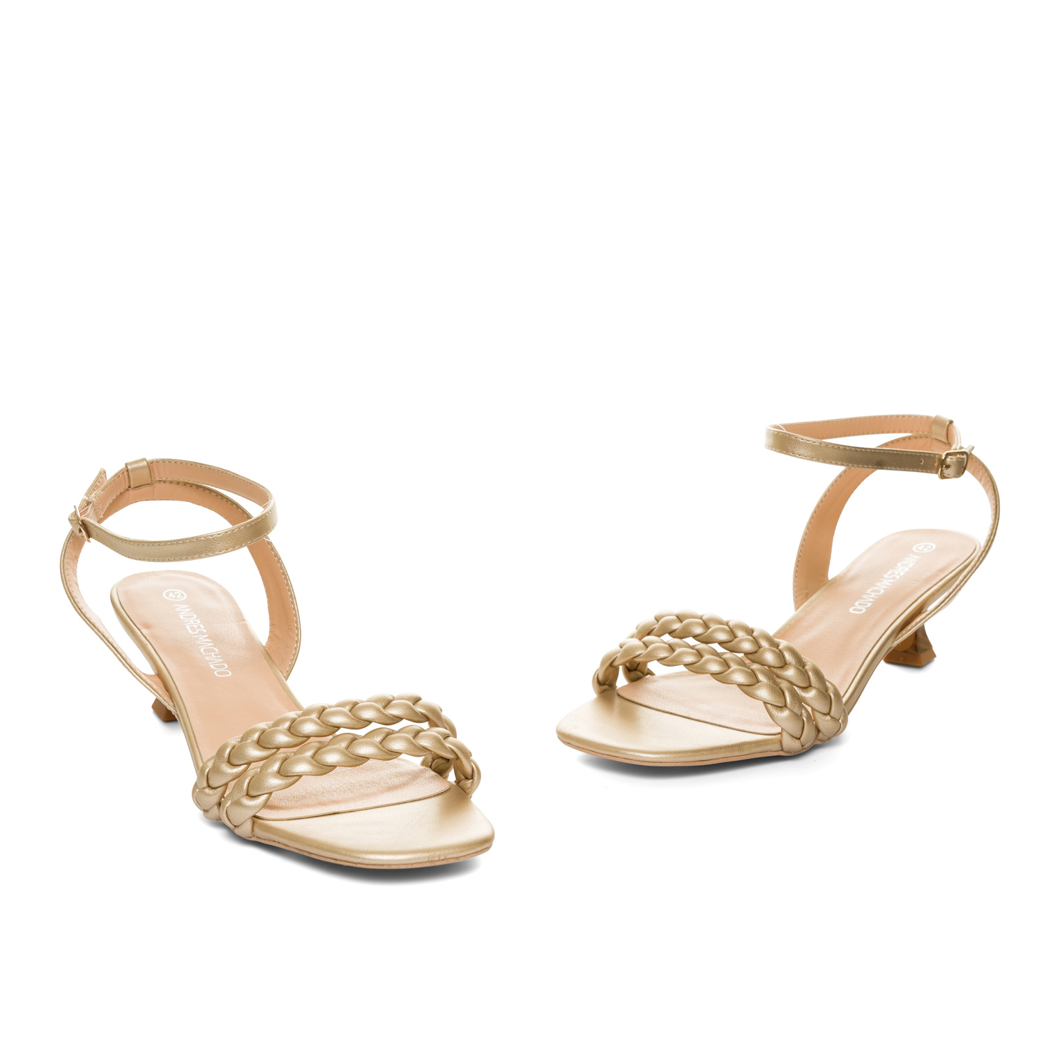 Gold faux leather sandals 