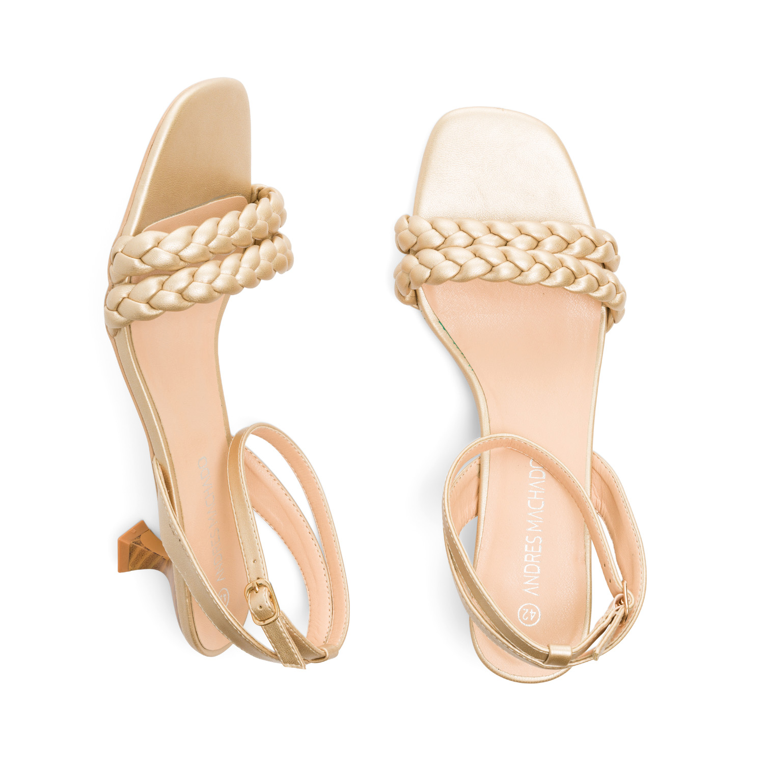 Gold faux leather sandals 