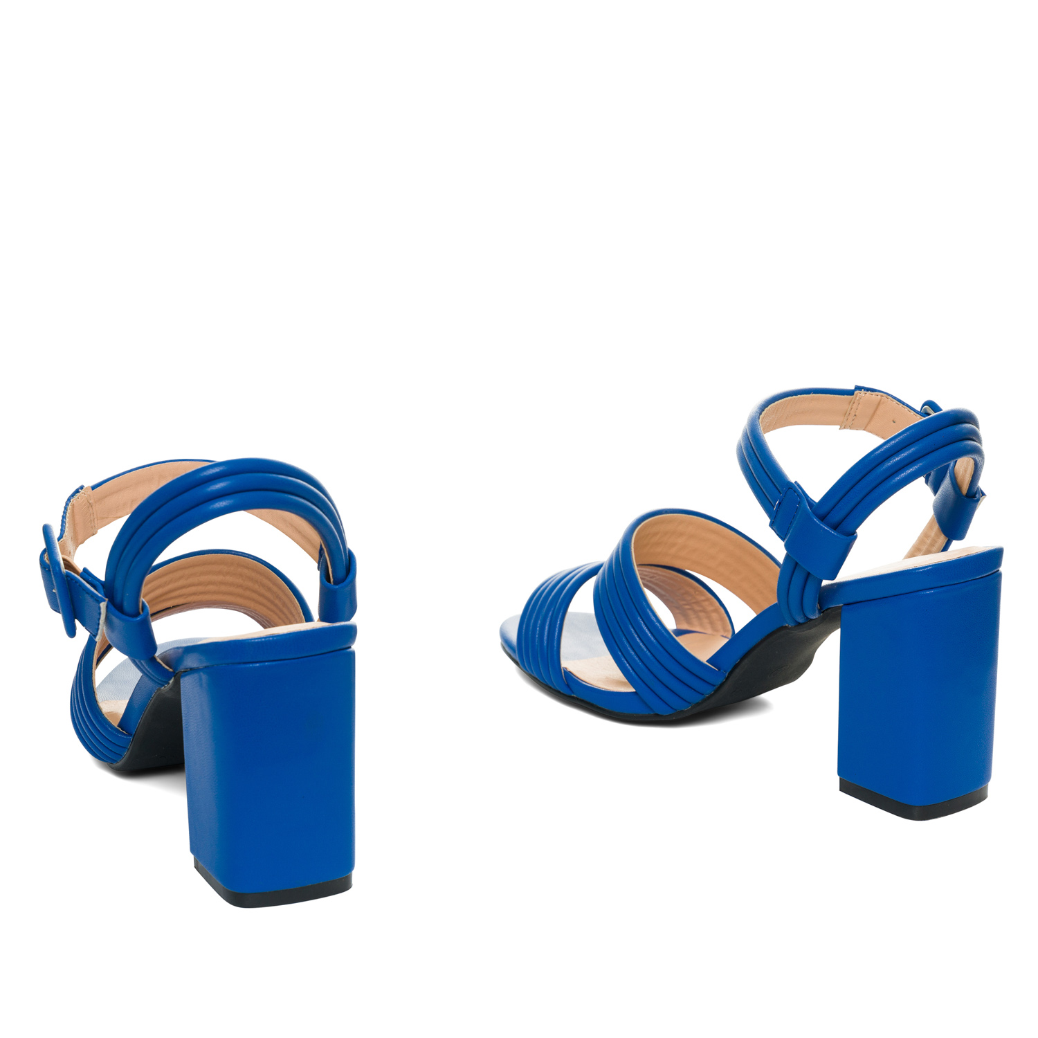 Sandale en simili cuir Bleu 