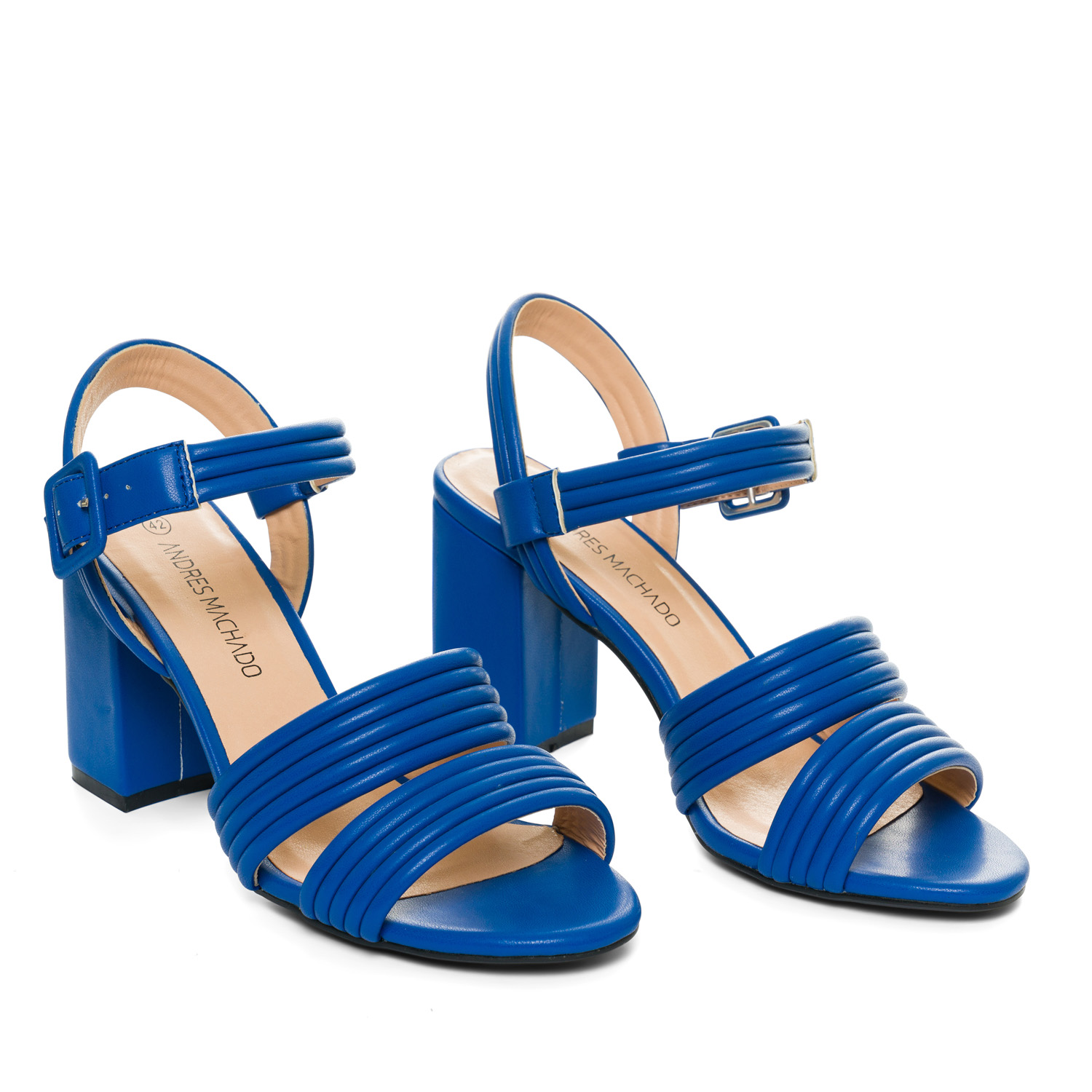 Blue faux leather sandals 