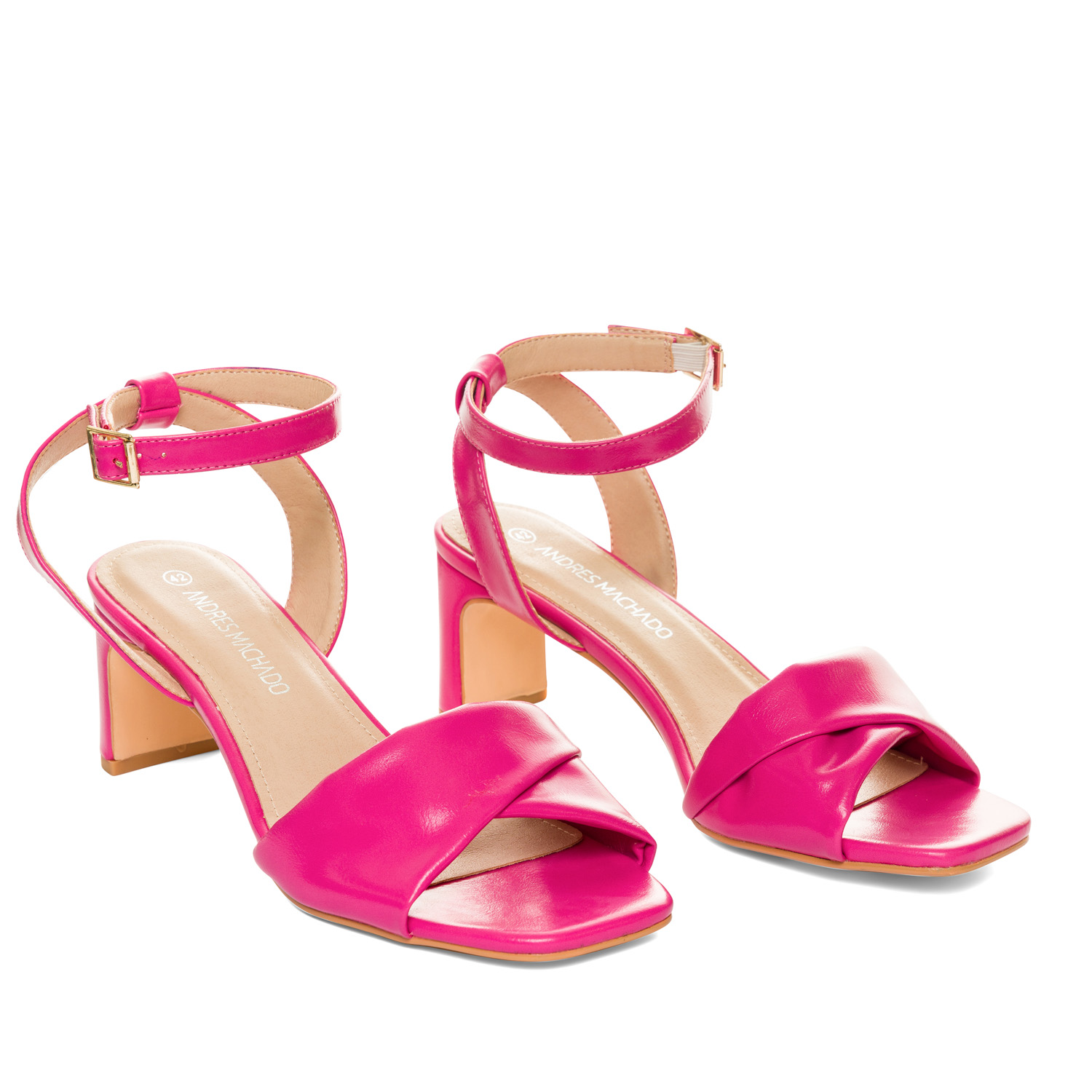 Pink faux leather sandals 