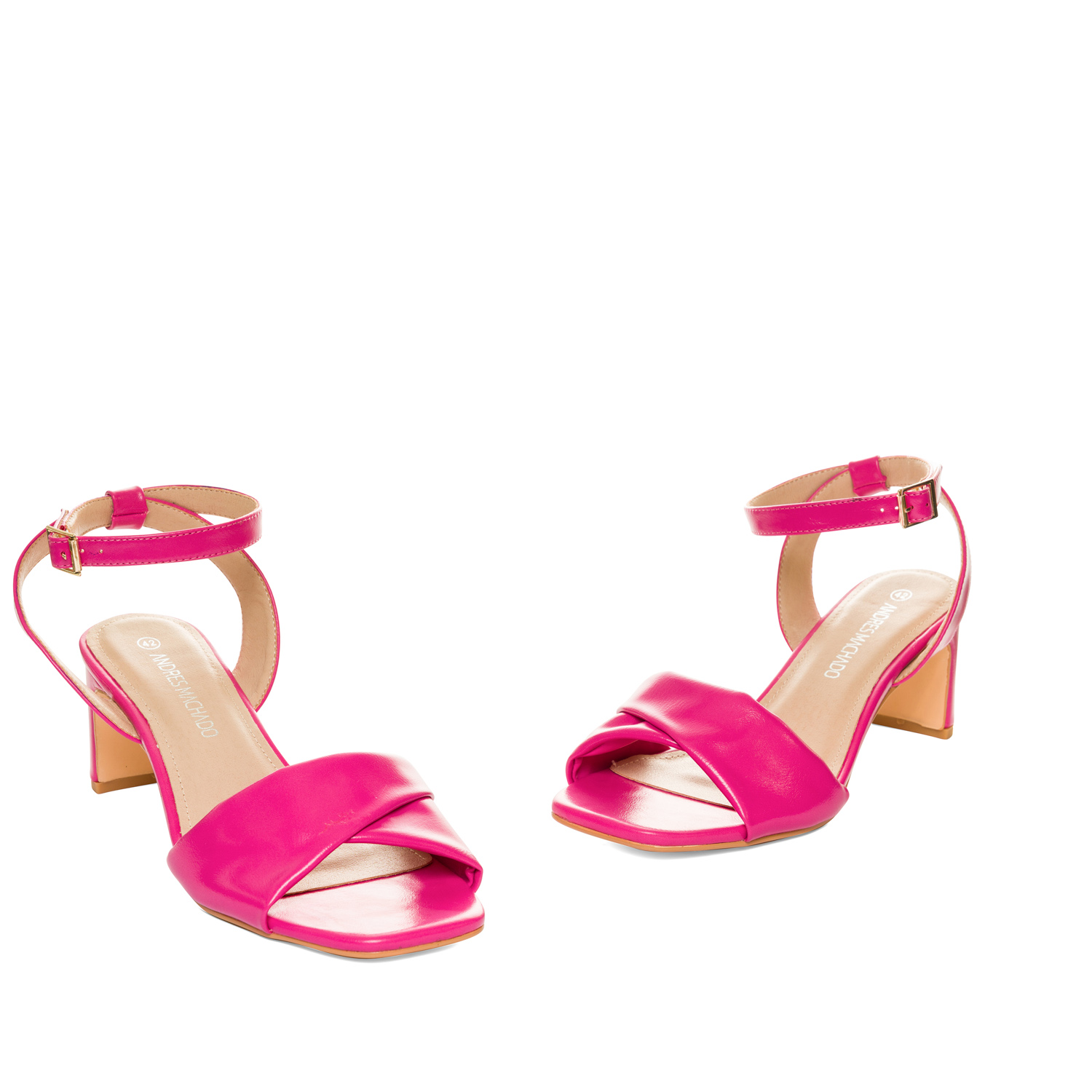 Sandaletten aus rosafarbenem Lederimitat 