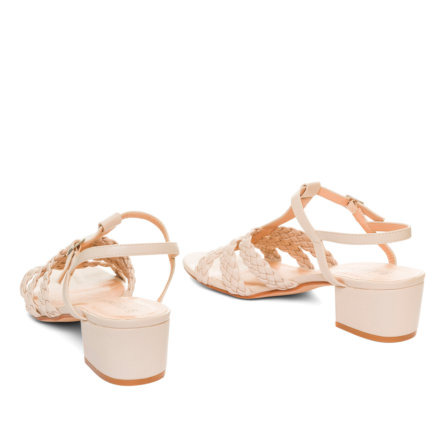 Off-white faux leather sandals 