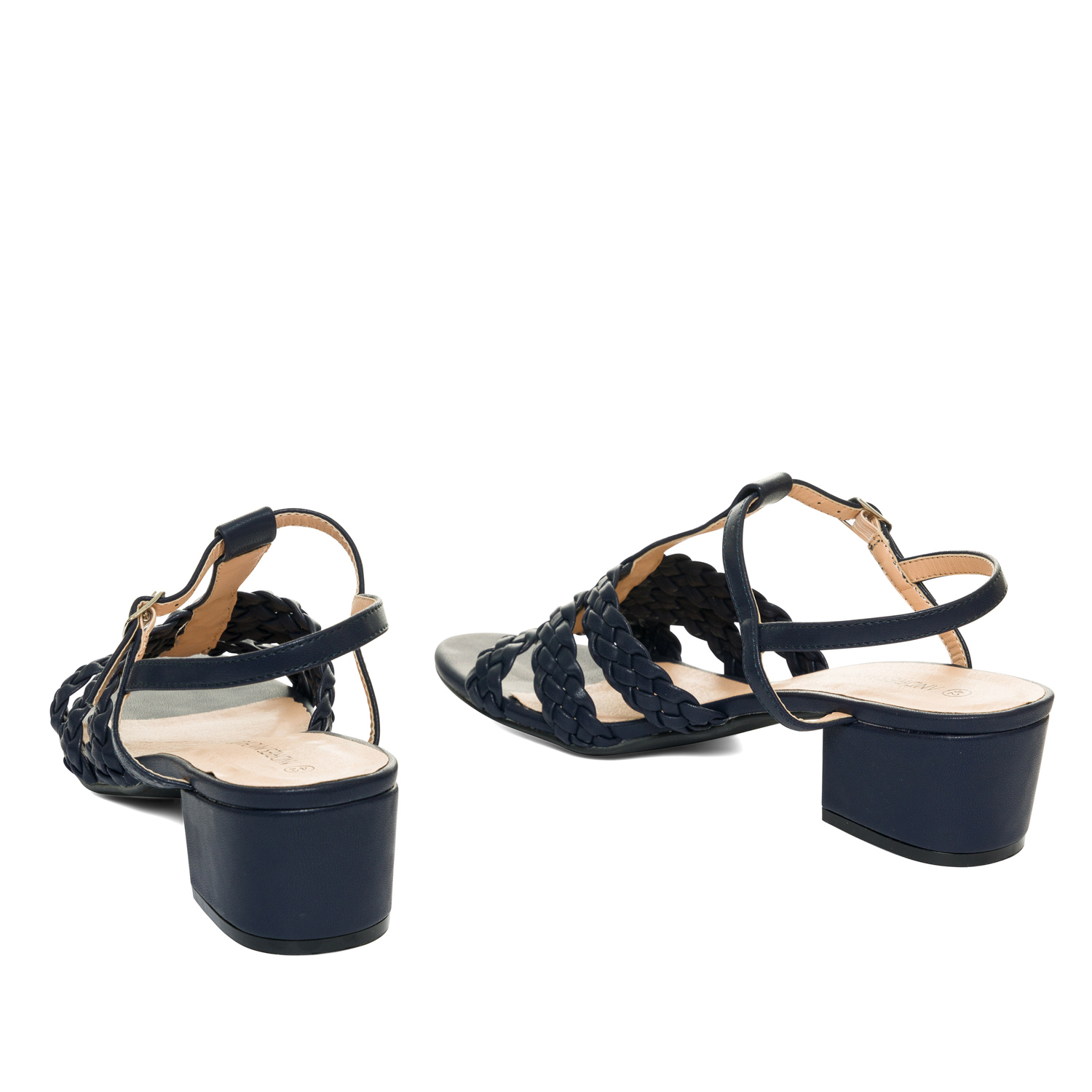 Navy faux leather sandals 