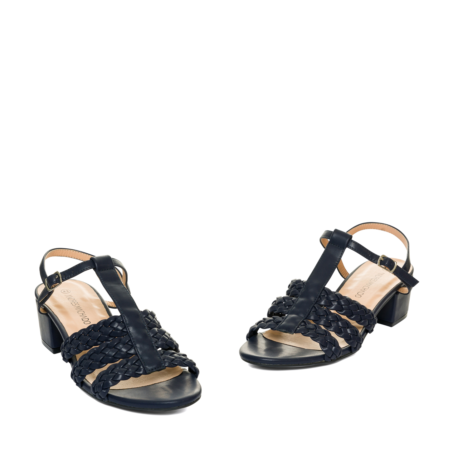 Navy faux leather sandals 